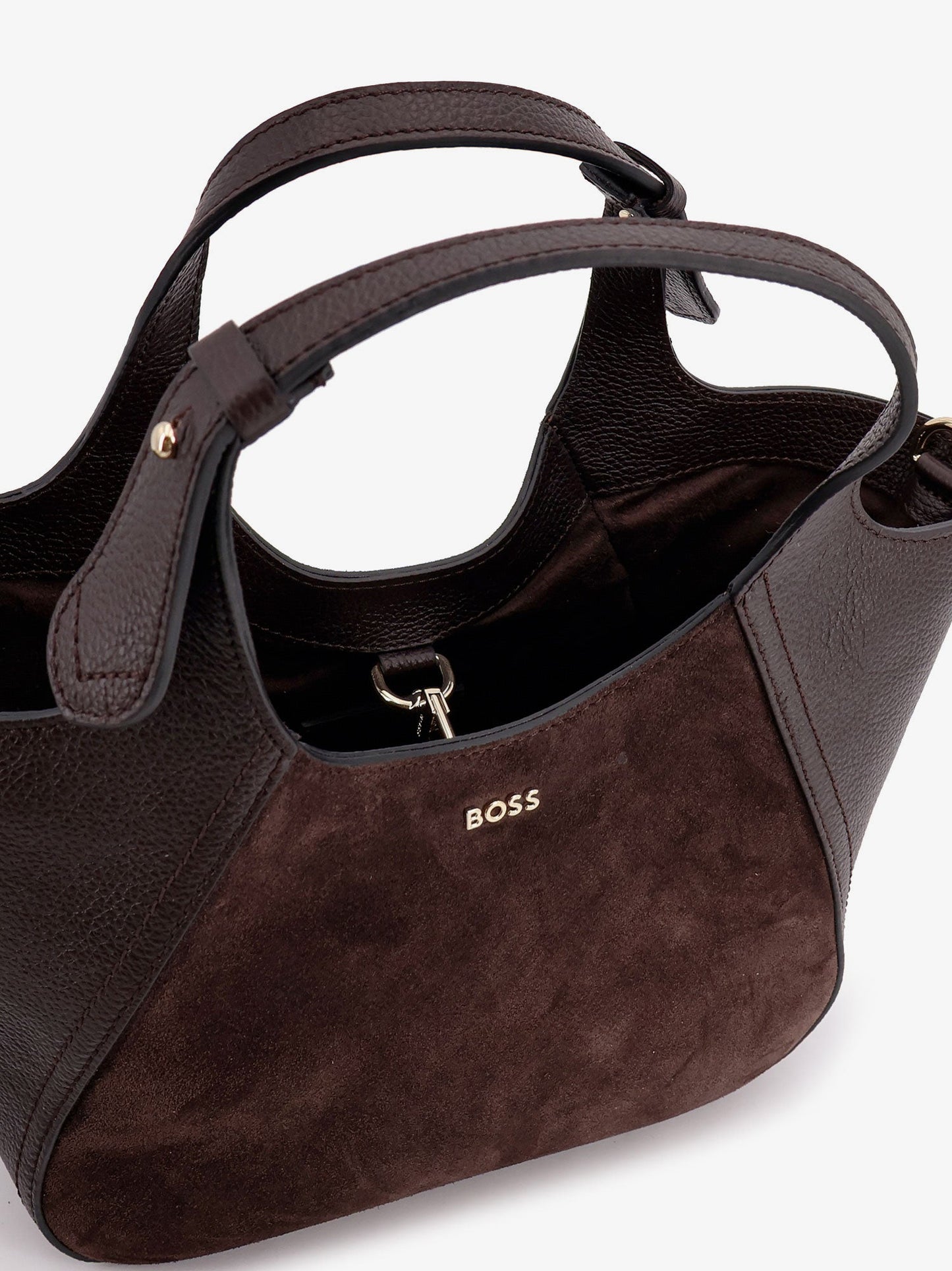 Boss Suede And Leather Shoulder Bag