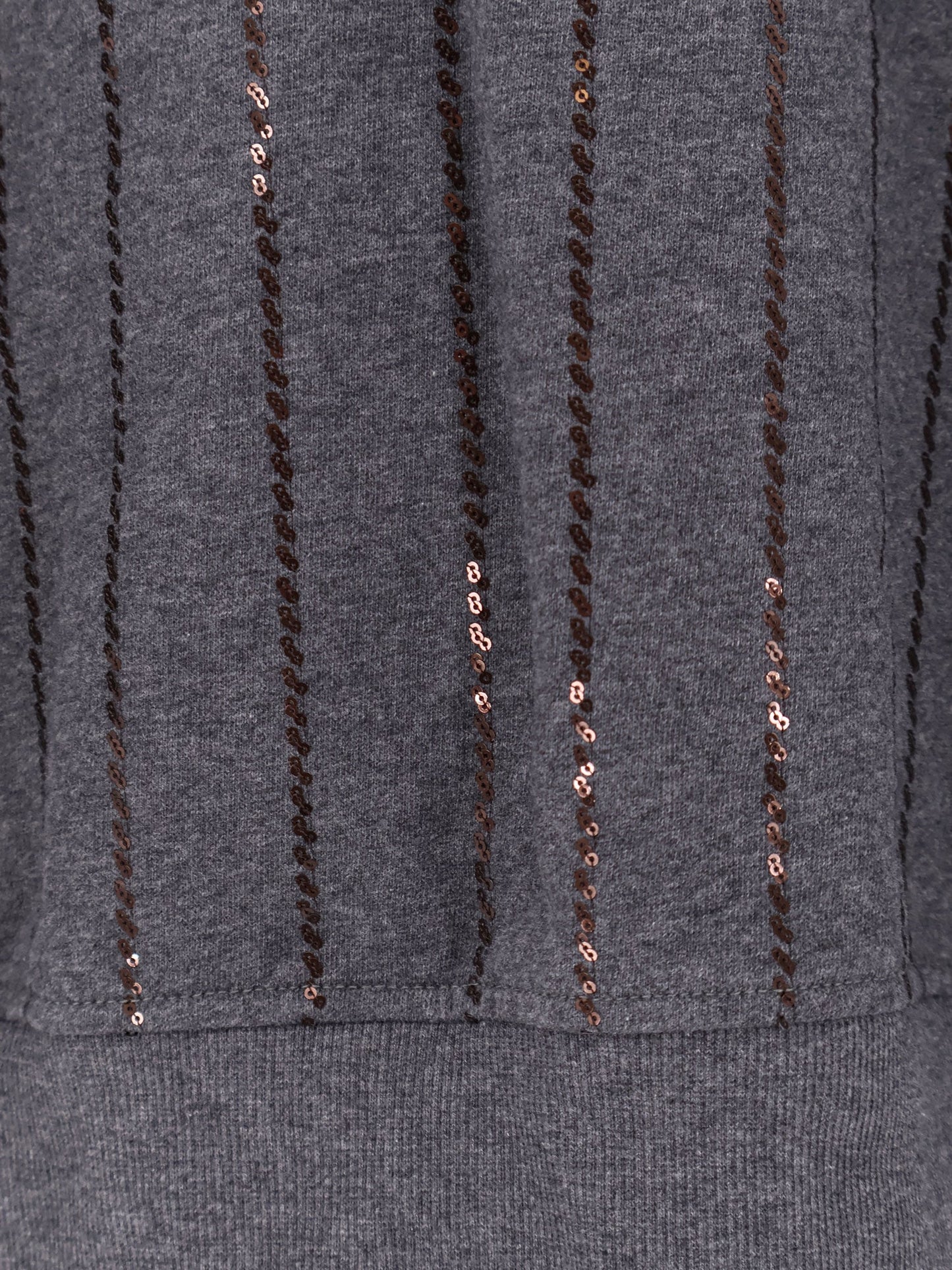 Brunello Cucinelli Dazzling chalk stripe embroidery cotton sweatshirt - Piombo