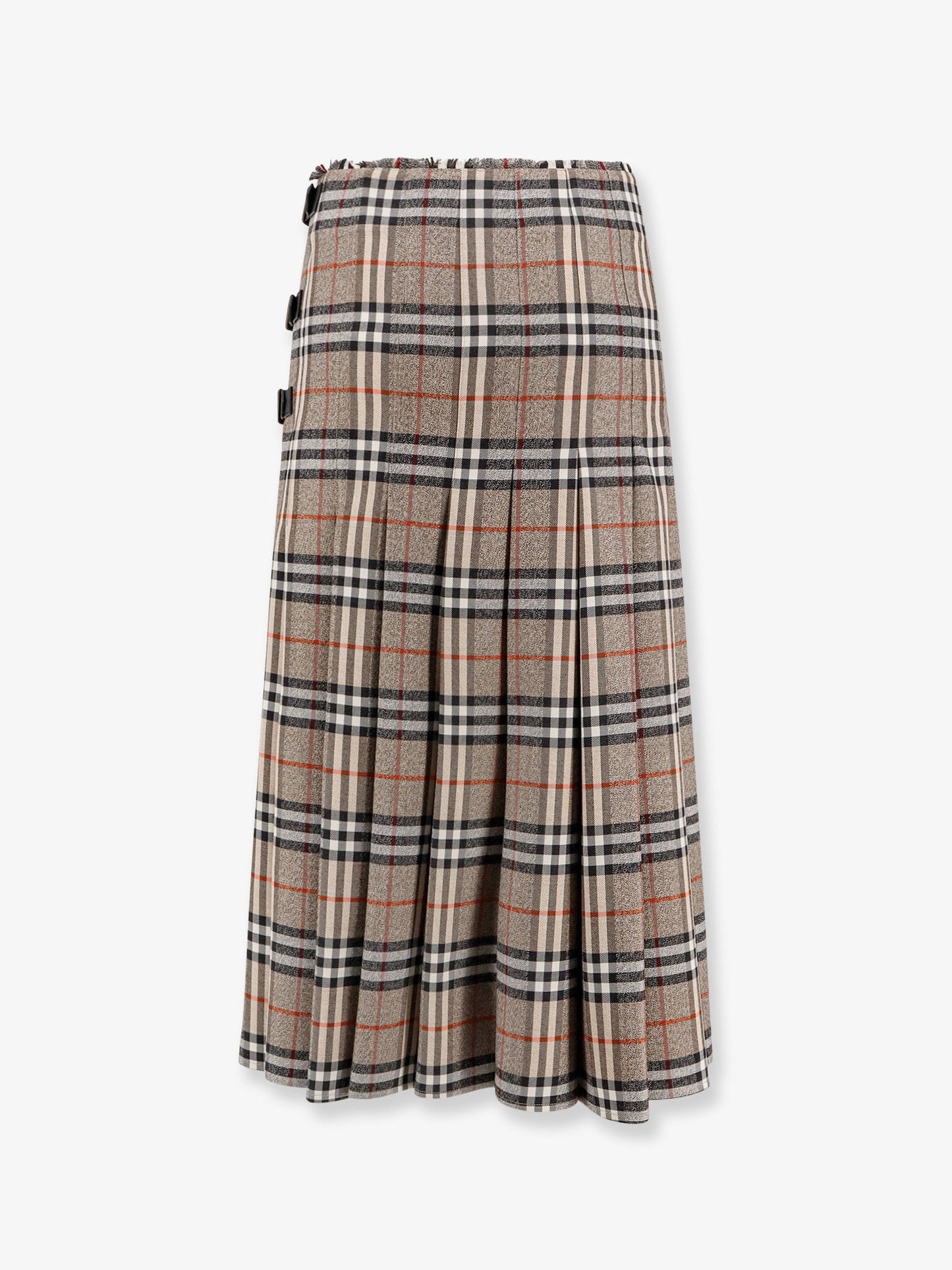 Burberry Burberry Check Print Wool Long Skirt