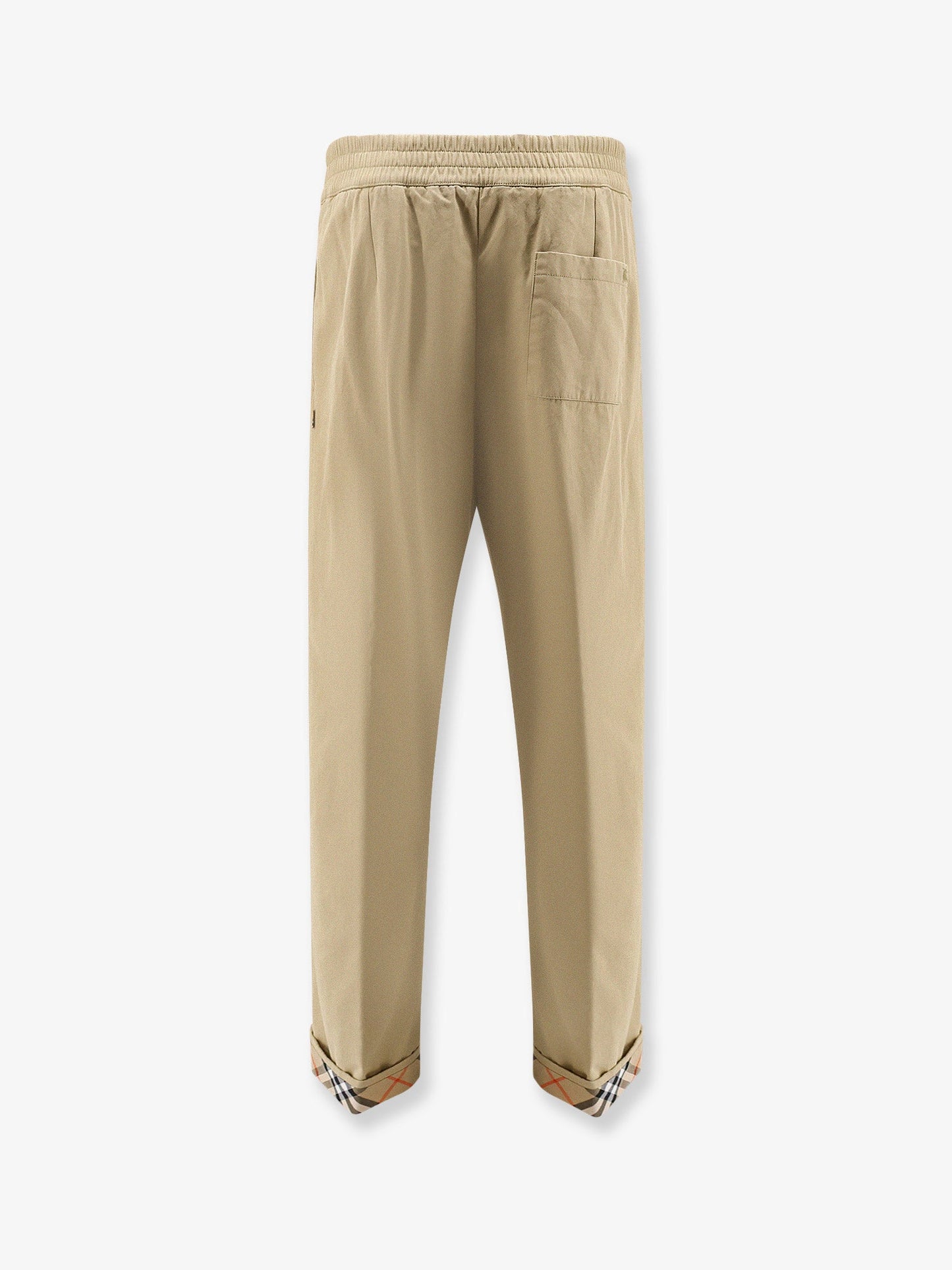 Burberry Burberry Check Cuffed Cotton Trousers
