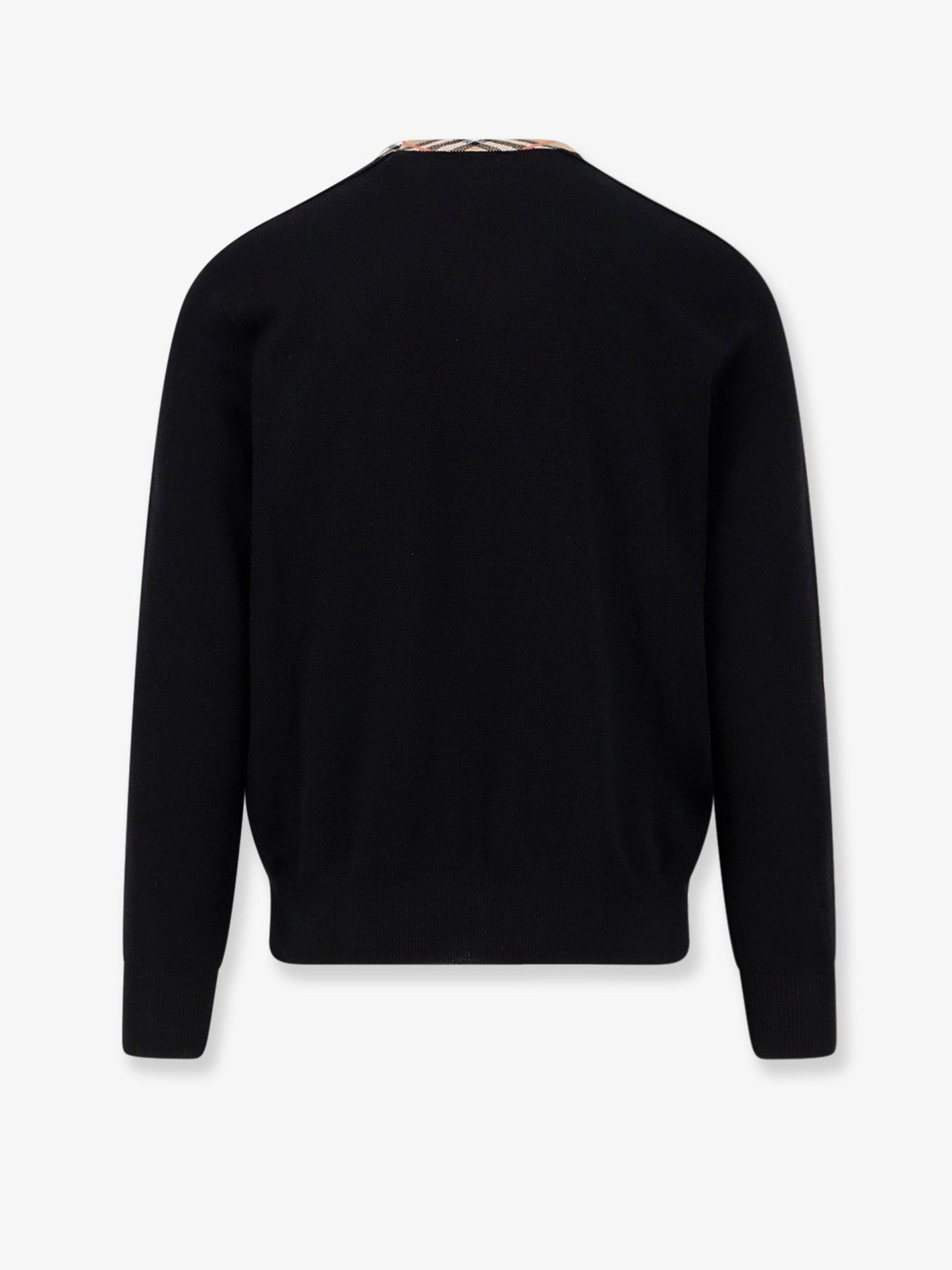 Burberry Wool Sweater With Check Profiles