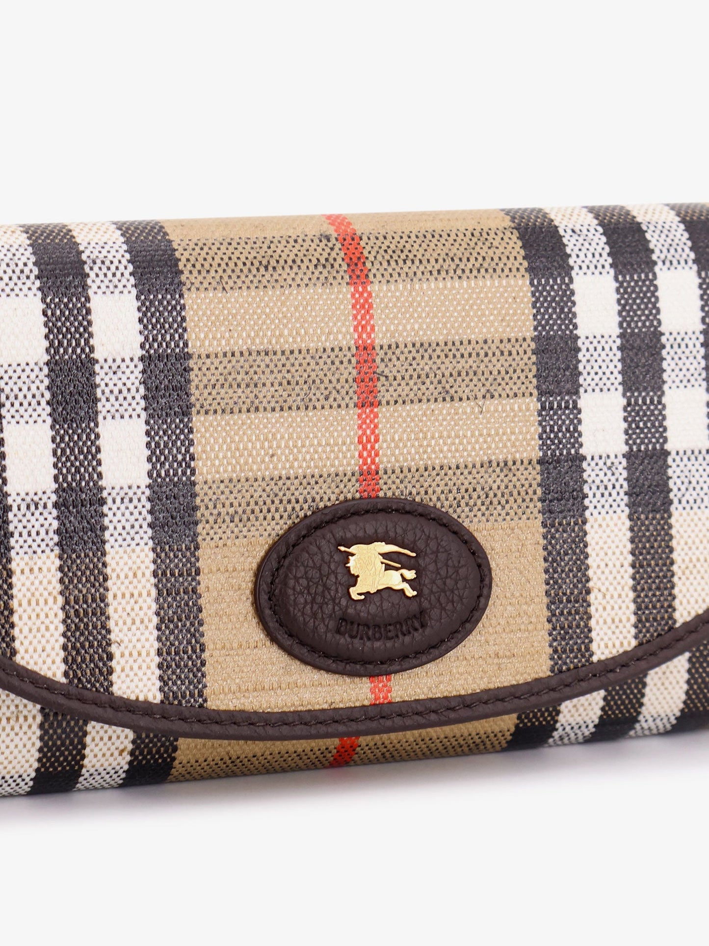 Burberry Coated Canvas Wallet With Burberry Check Motif