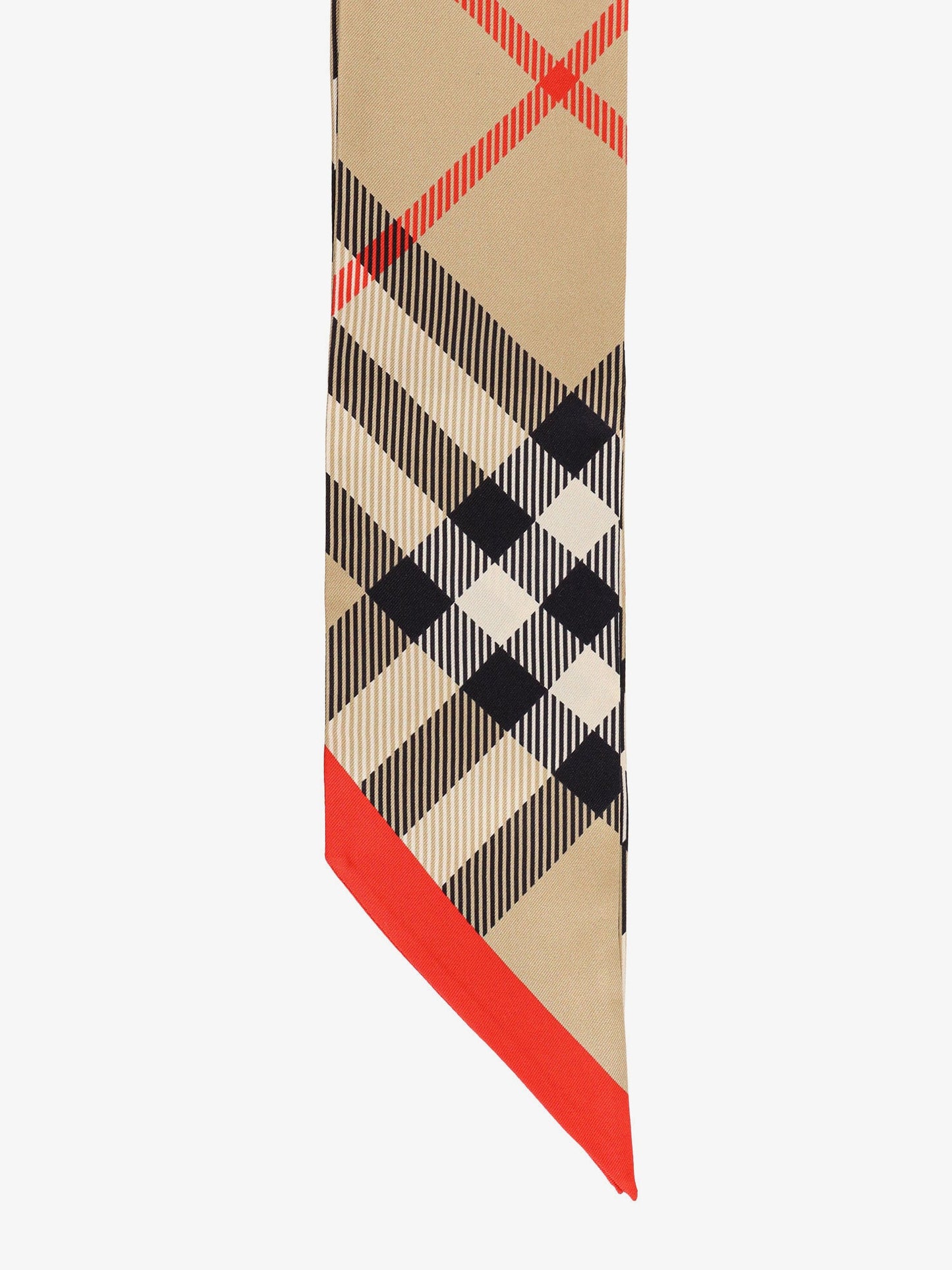 Burberry Silk Bandeau With Burberry Check Motif
