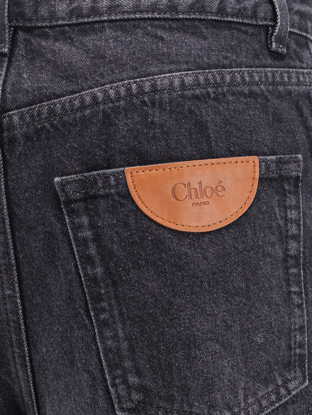 CHLOE' - Jeans with iconic leather logo tag