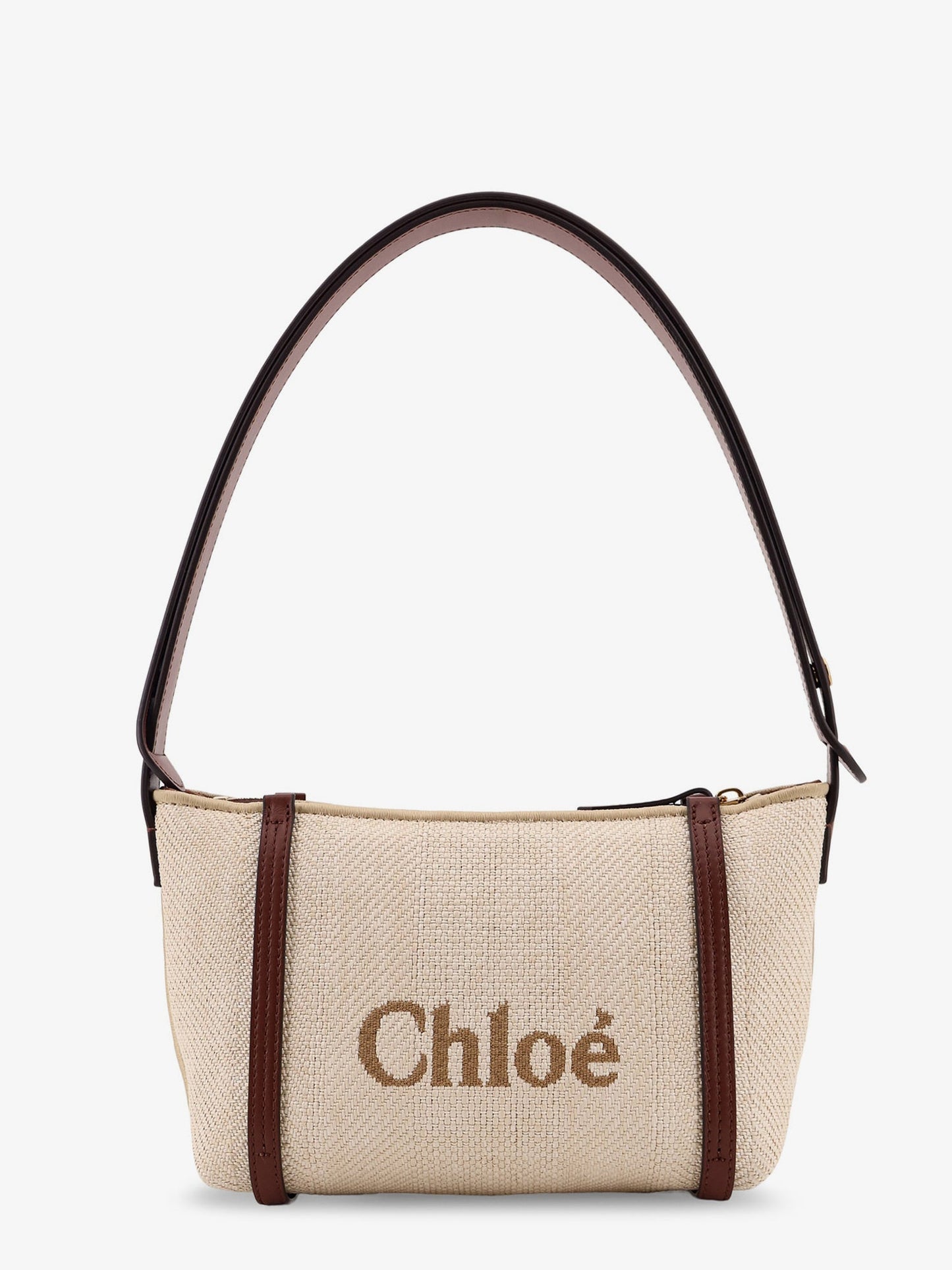 Chloe' Chloè Carry Canvas Shoulder Bag With Logo Embroidery