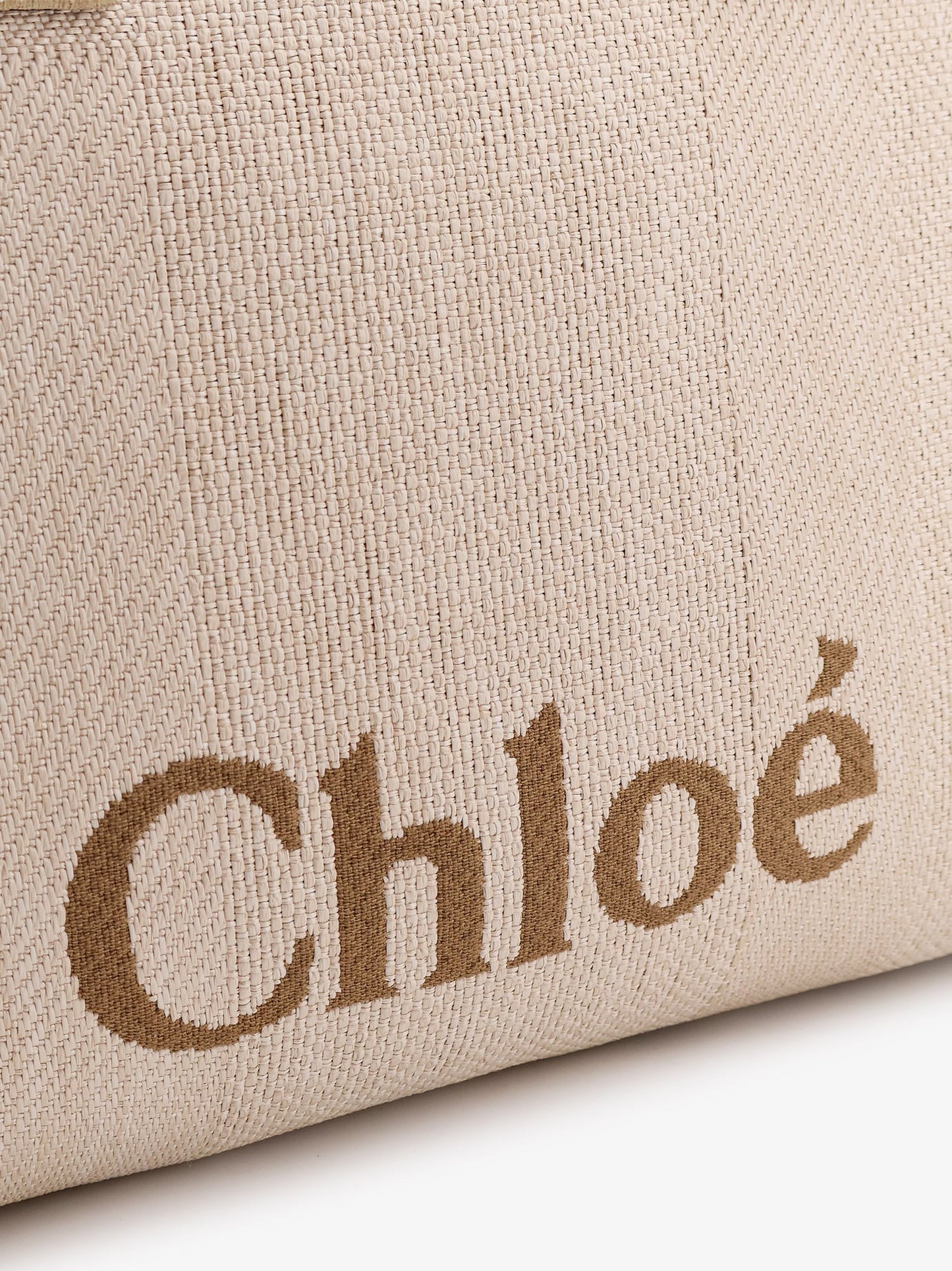 Chloe' Chloè Carry Canvas Shoulder Bag With Logo Embroidery