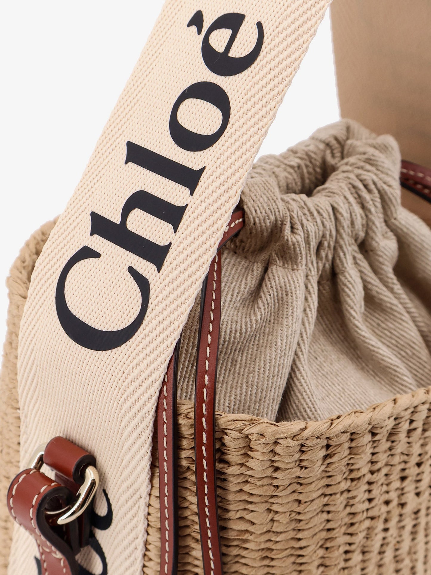 Chloe' Woody Rafia Bucket Bag