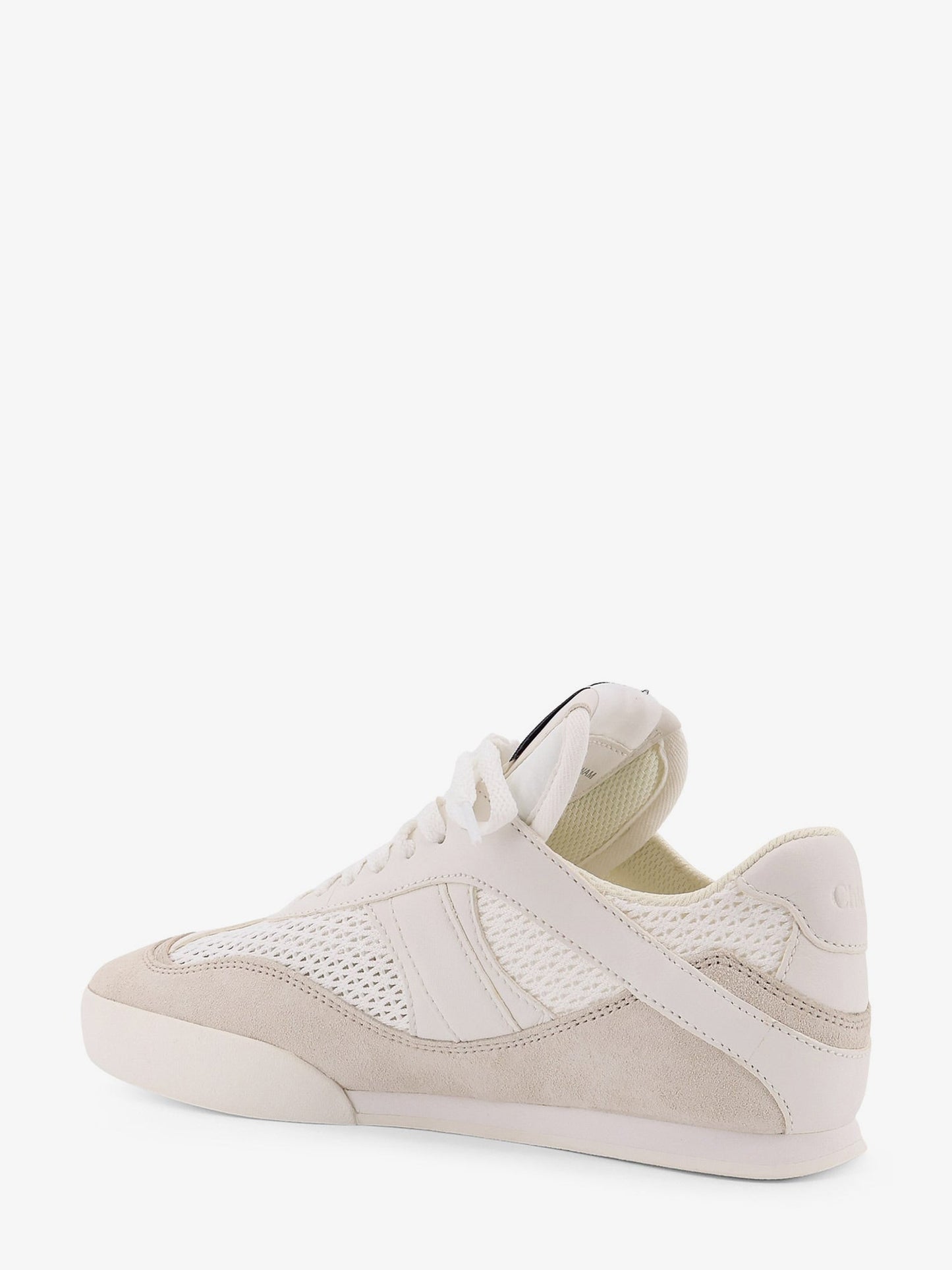 Chloe' Chloé Kick Low Top Leather Sneakers With Mesh Inserts
