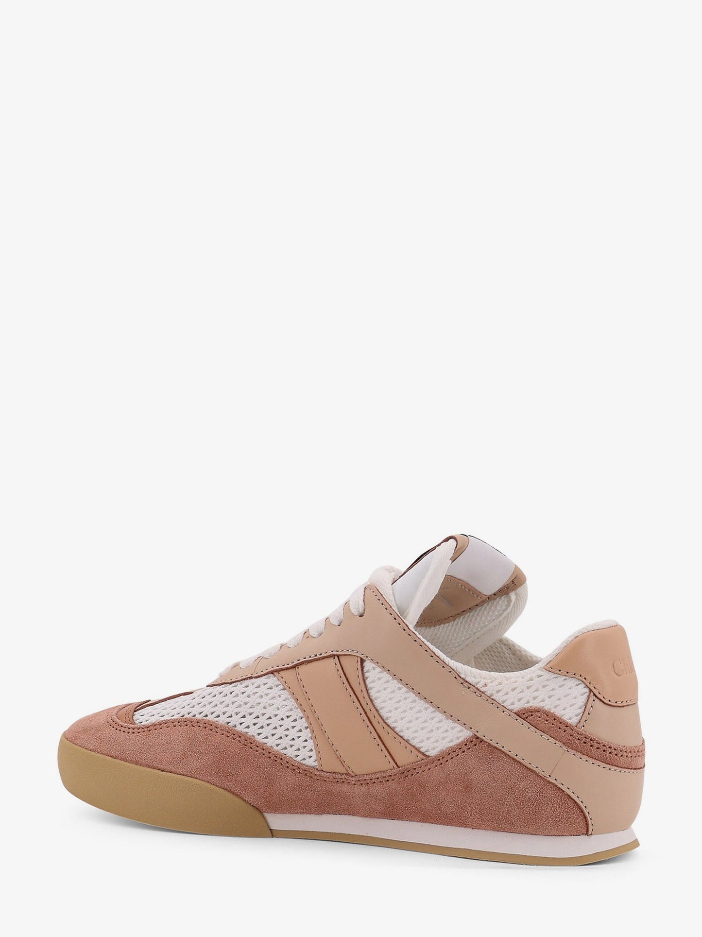 Chloe' Chloé Kick Low Top Leather Sneakers With Mesh Inserts