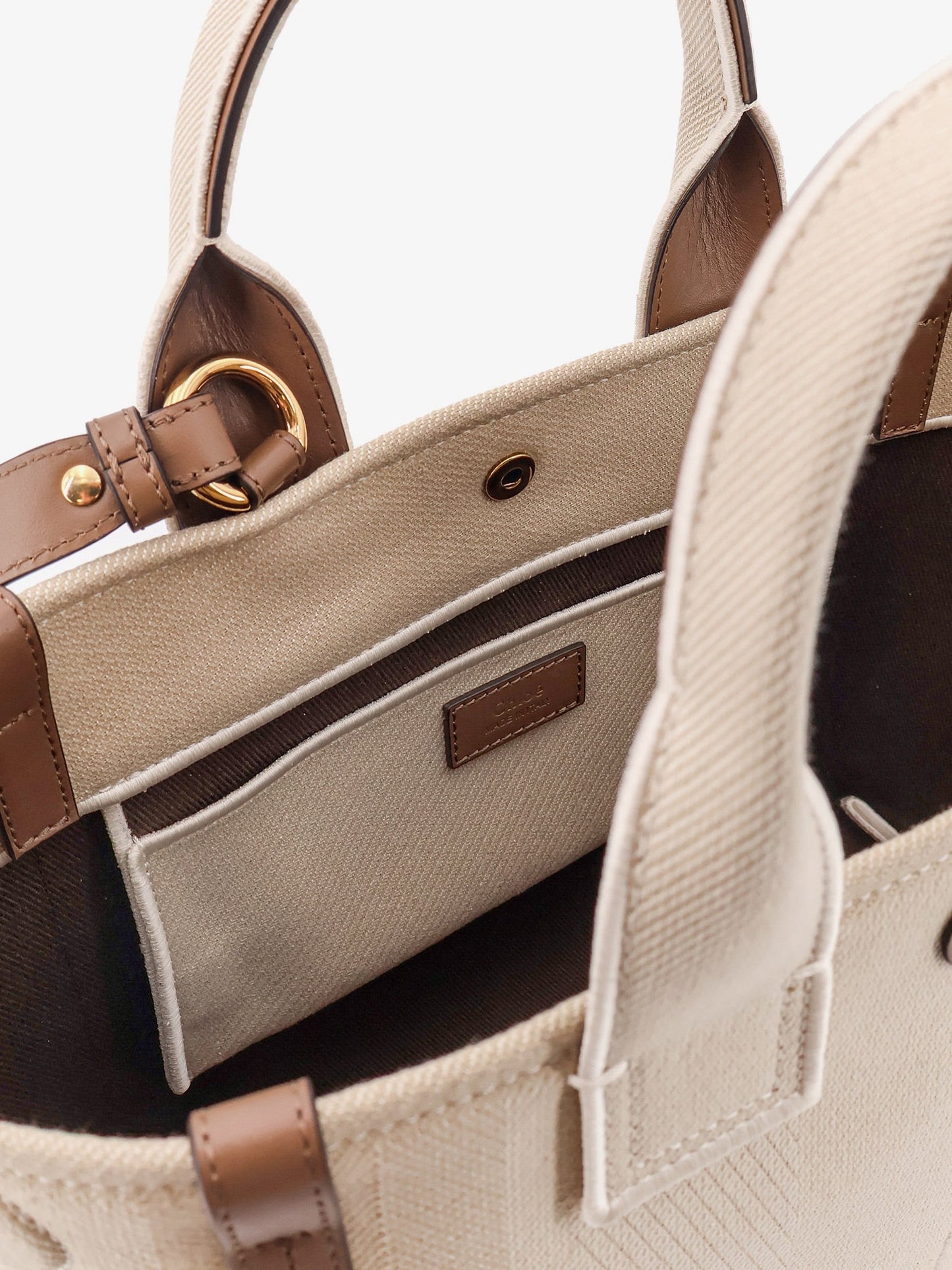 Chloe' Chloé Carry Canvas Shoulder Bag With Logo Embroidery