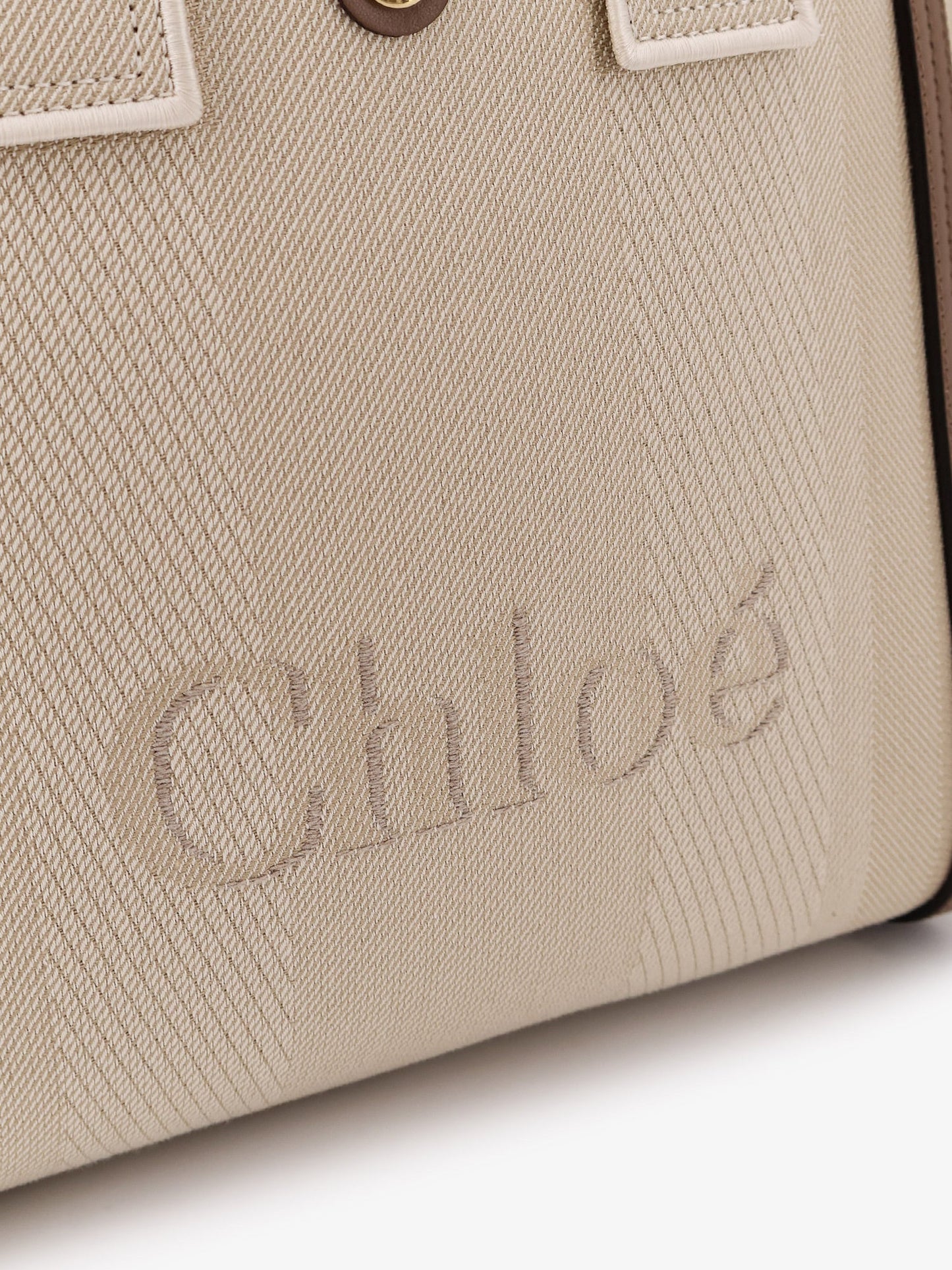 Chloe' Chloé Carry Canvas Shoulder Bag With Logo Embroidery