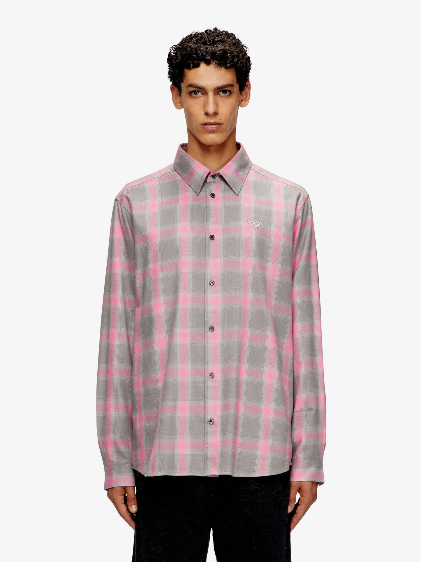 Diesel S Simply Check Cotton Blend Shirt