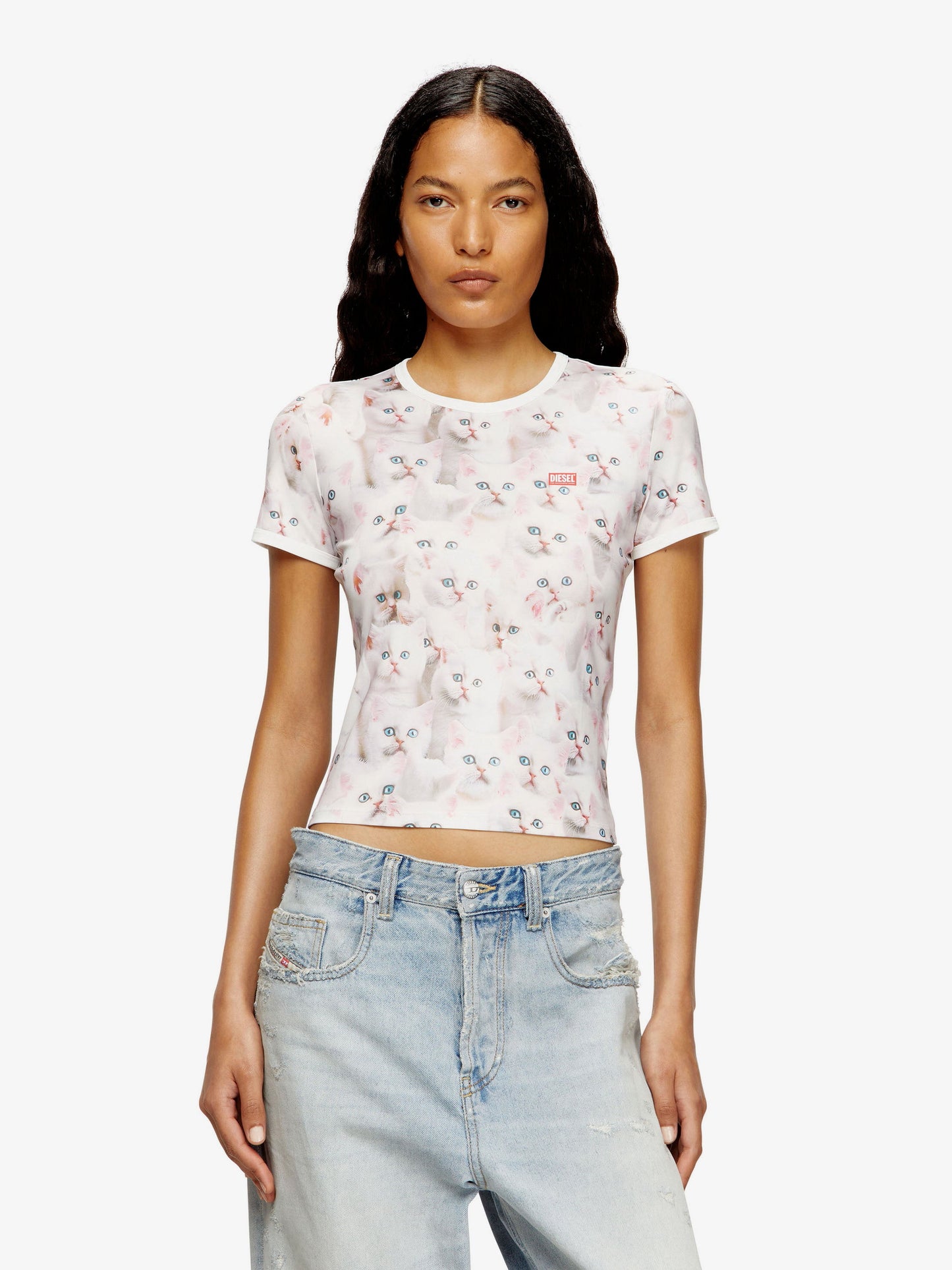Diesel T Unclau Stretch Fabric T Shirt