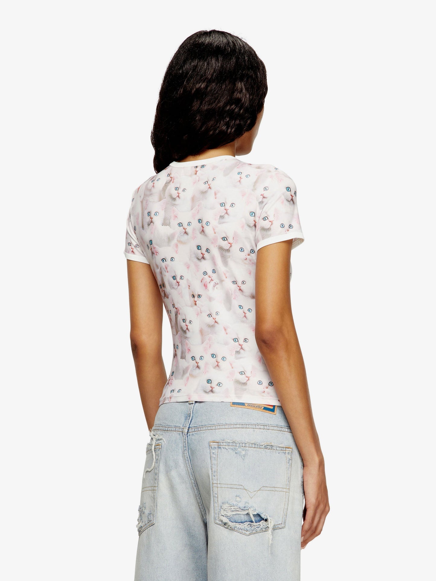 Diesel T Unclau Stretch Fabric T Shirt