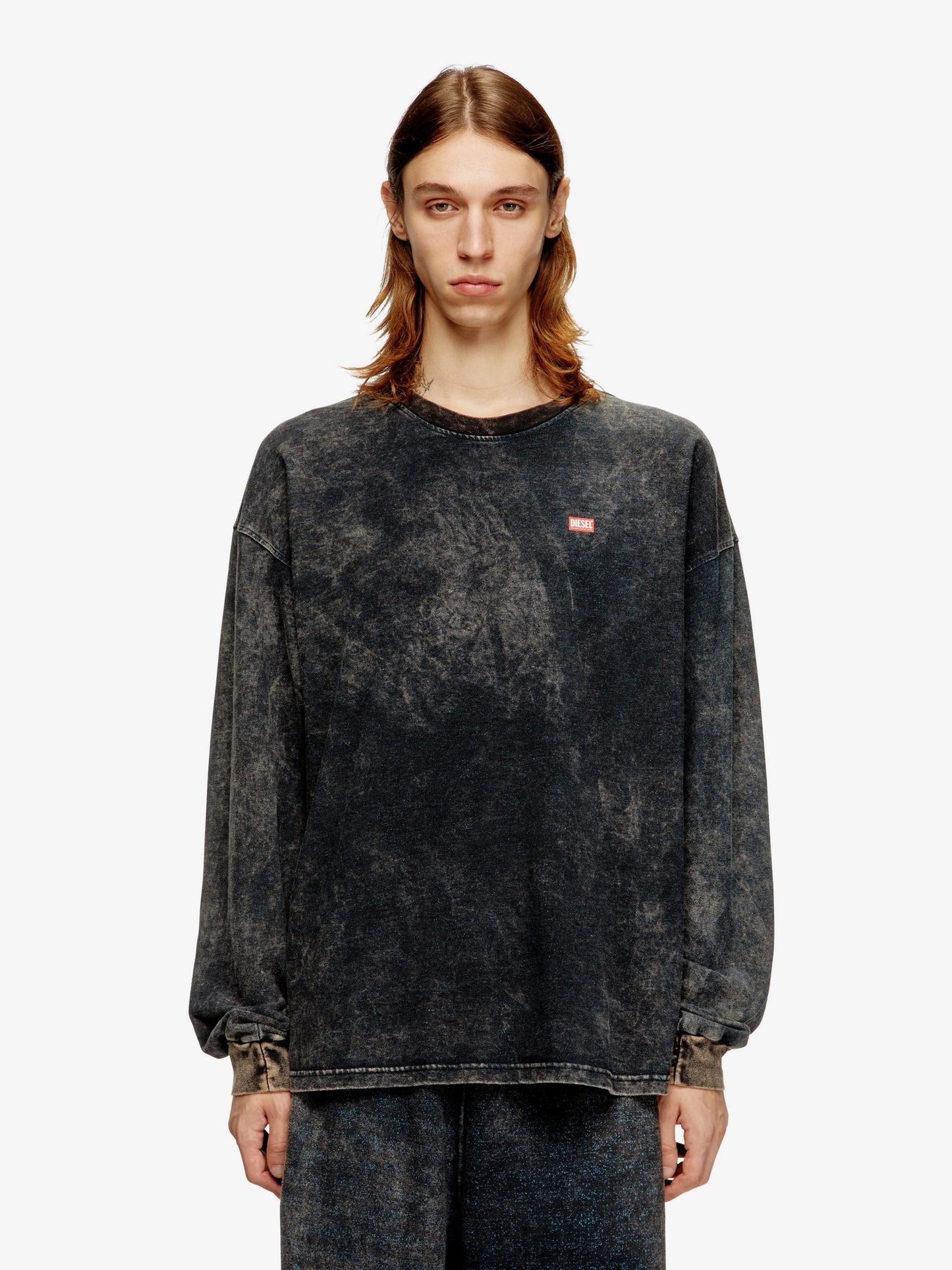 Diesel T Boxt Ls T3 Cotton Blend T Shirt
