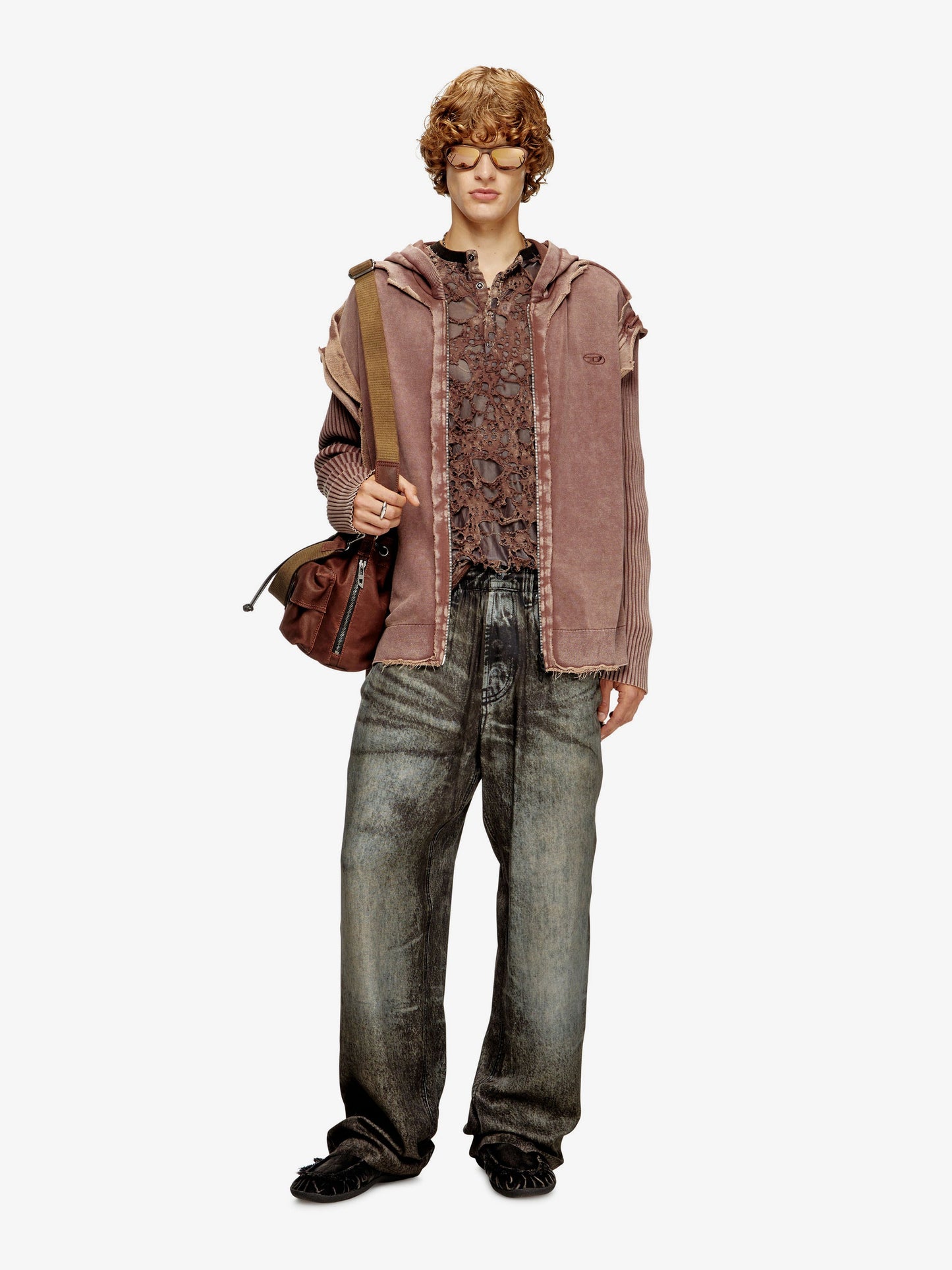 Diesel K Pelto Cotton Sweatshirt With Distressed Effect