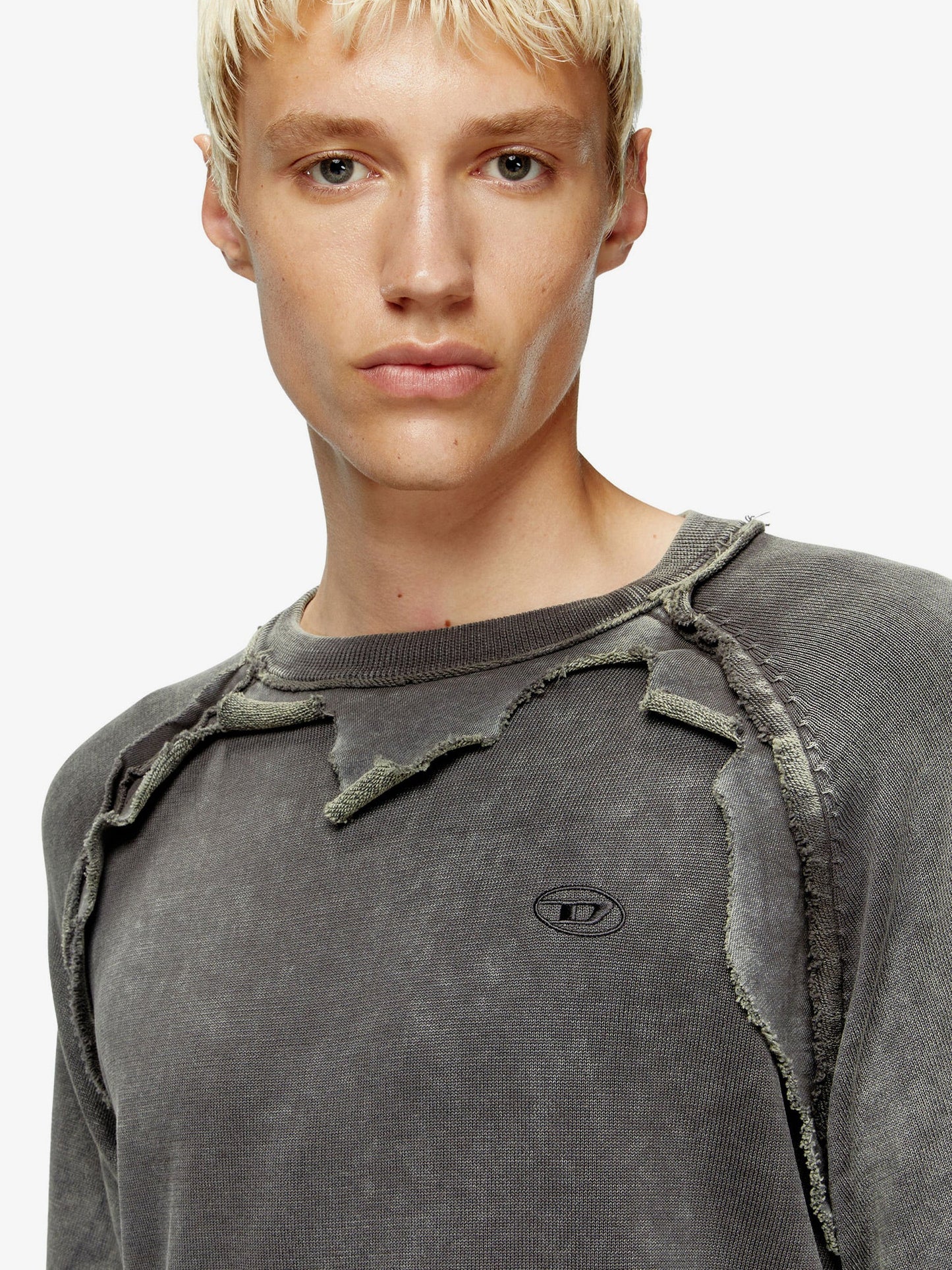 Diesel K Petro Cotton Sweatshirt With Distressed Effect