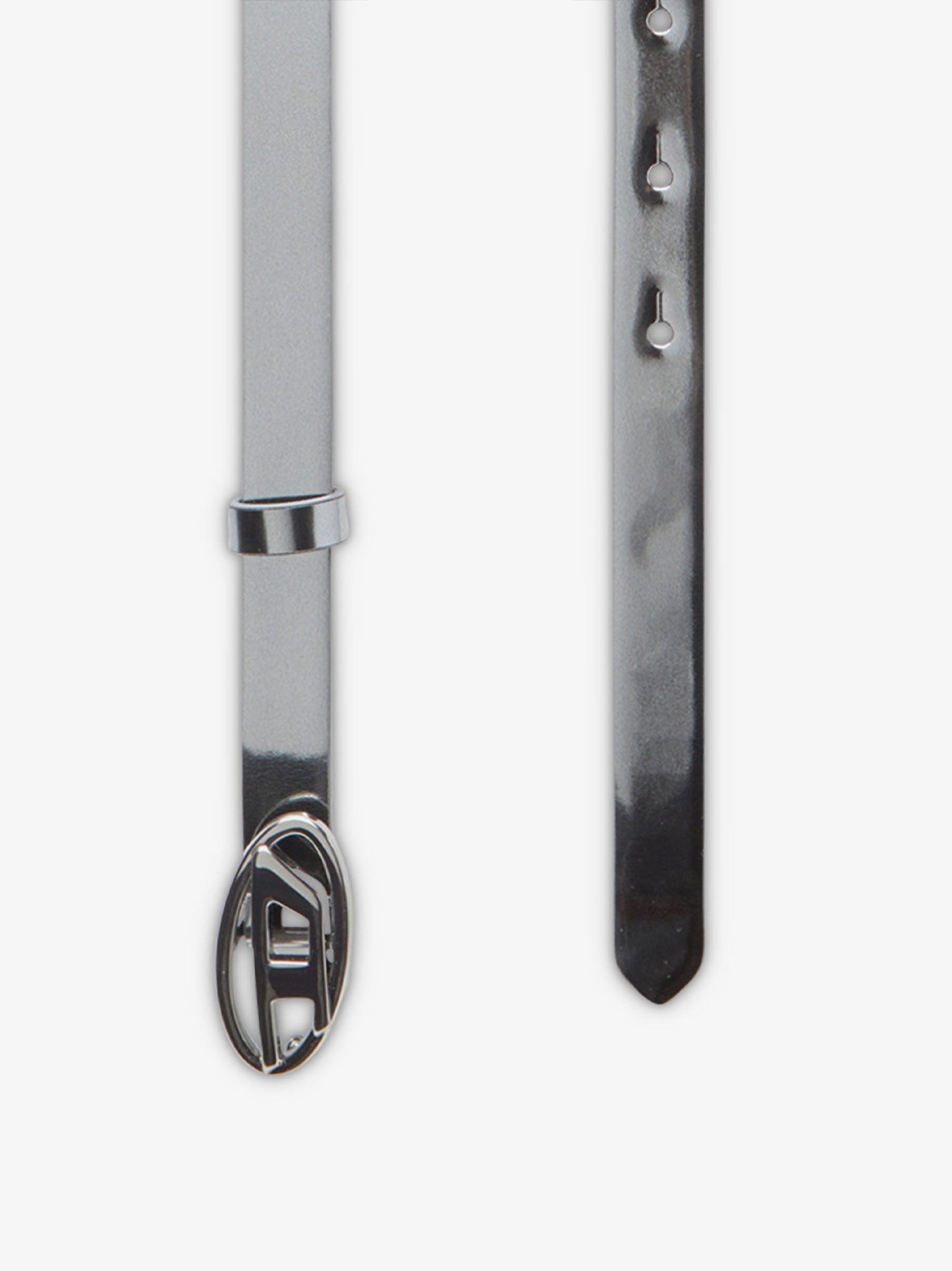 Diesel Silver Leather Belt