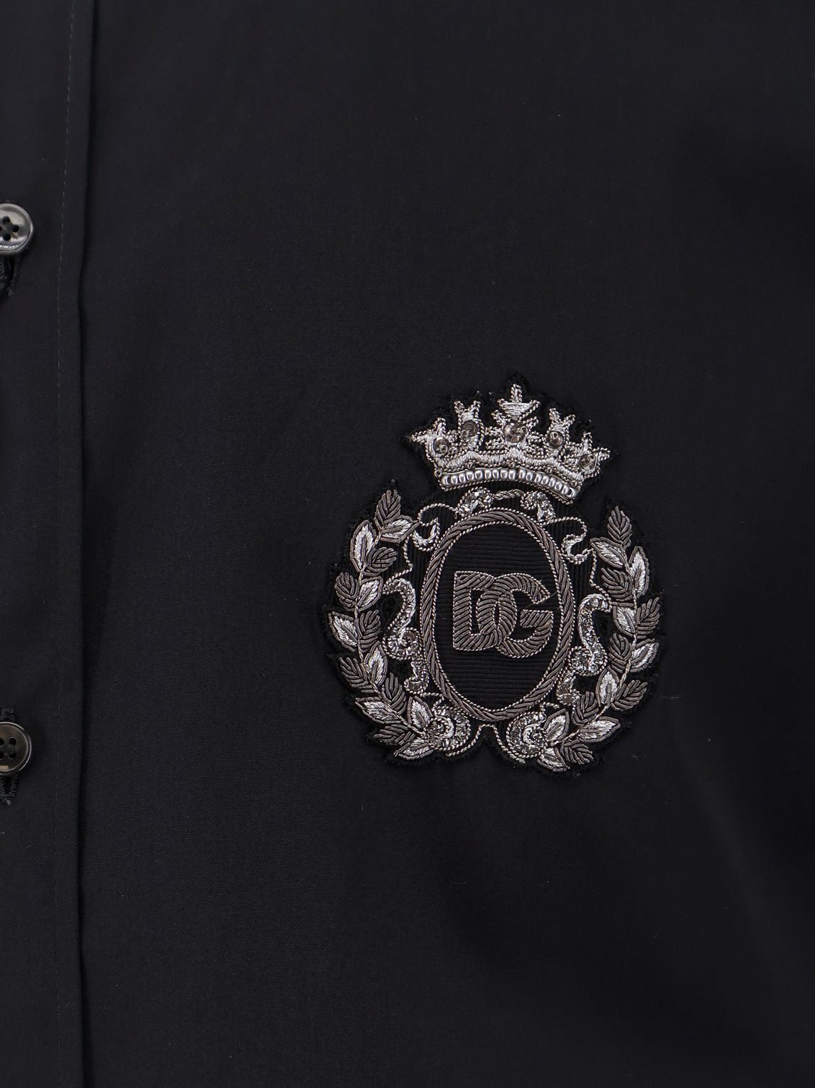 Dolce & Gabbana Cotton shirt with iconic logo on the front - Nero