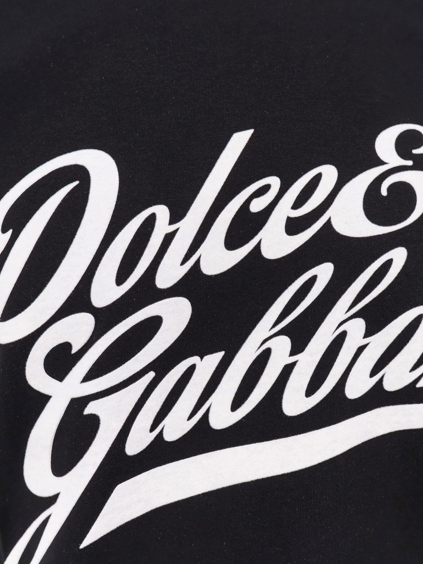 Dolce & Gabbana Cotton t-shirt with flocked logo print - Nero