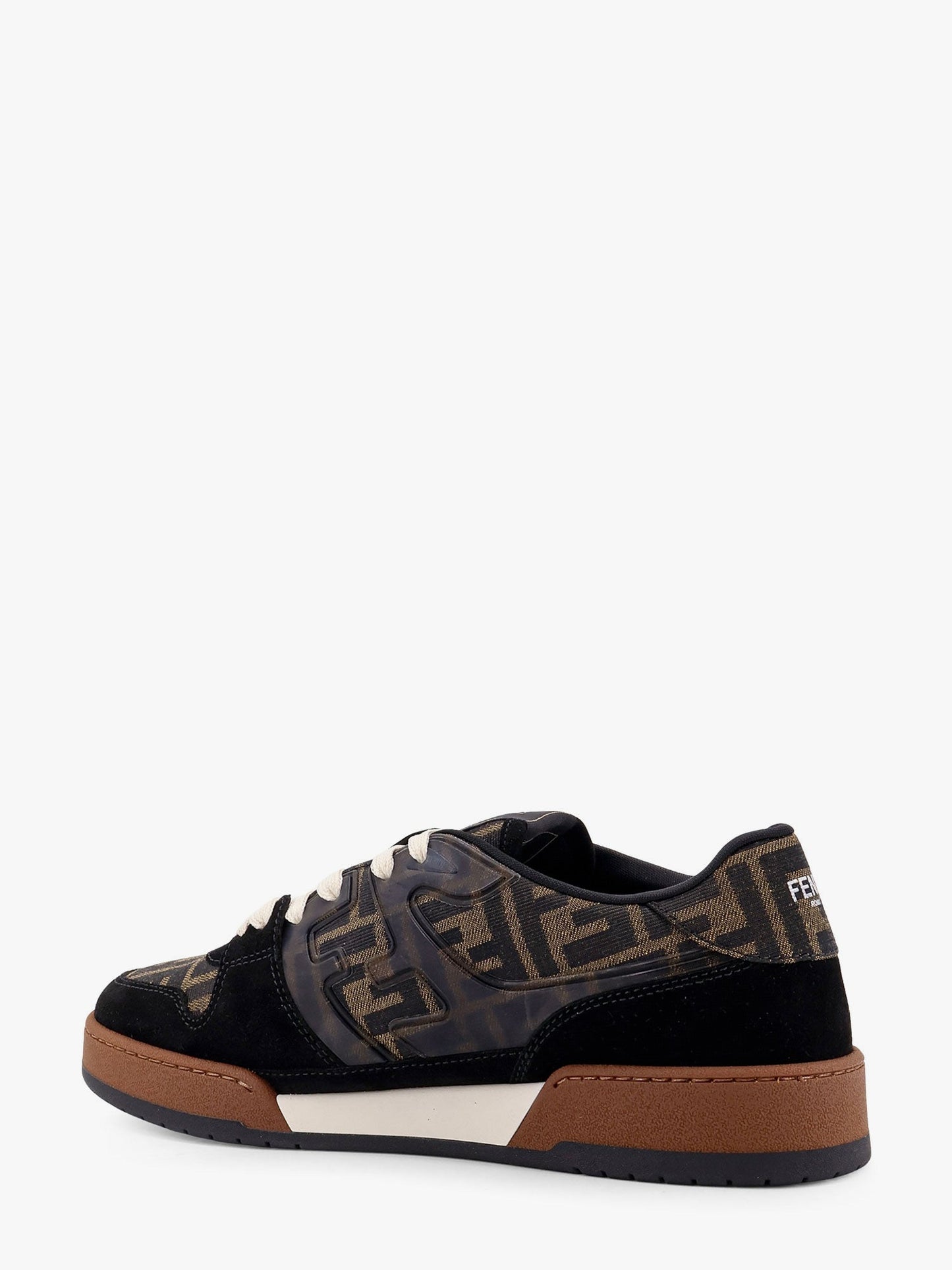 Fendi Fendi Match Low Top Ff Jacquard Fabric And Suede Sneakers