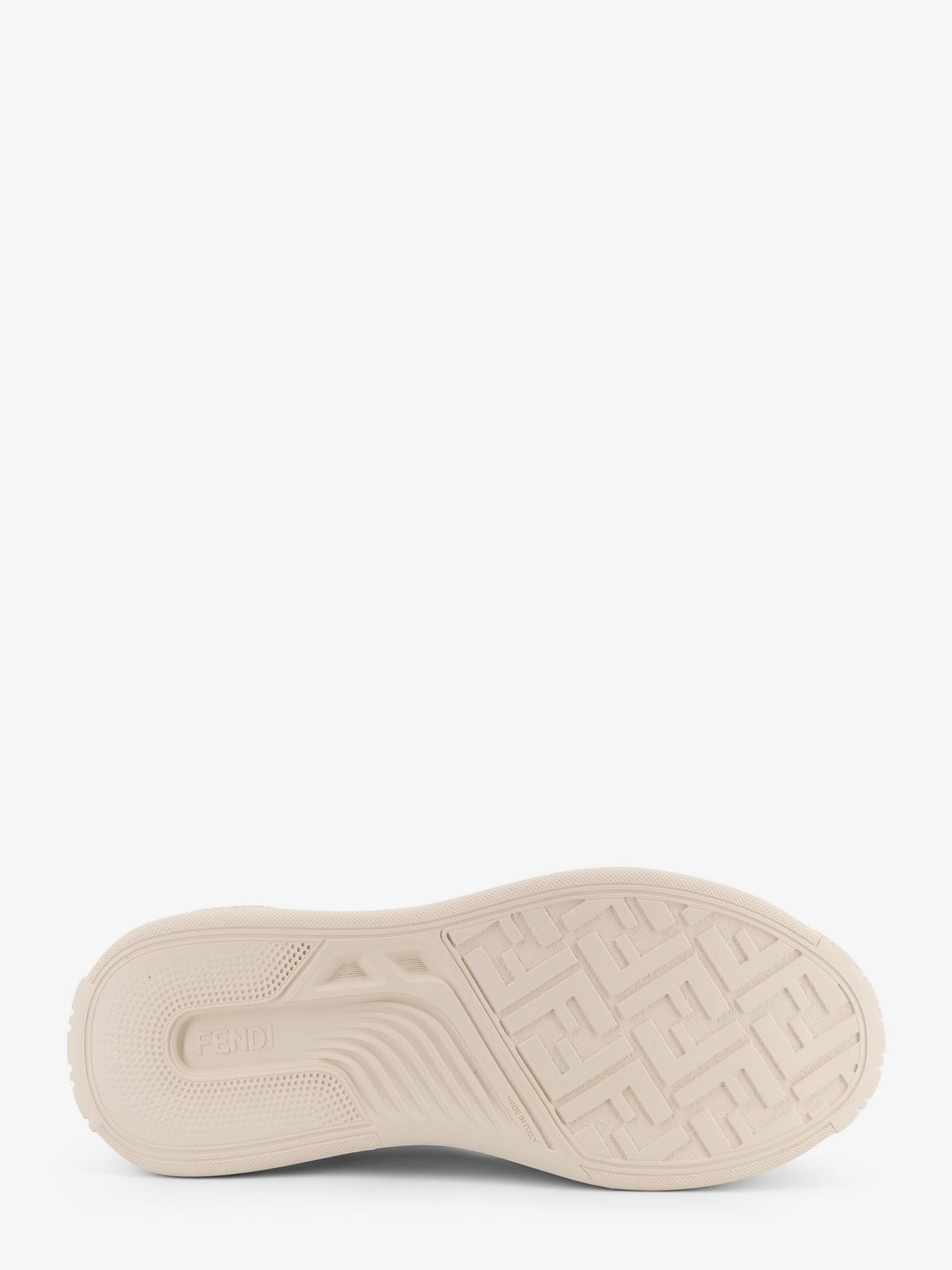 Fendi Fendi Force Leather Sneakers With Ff Jacquard Fabric Inserts