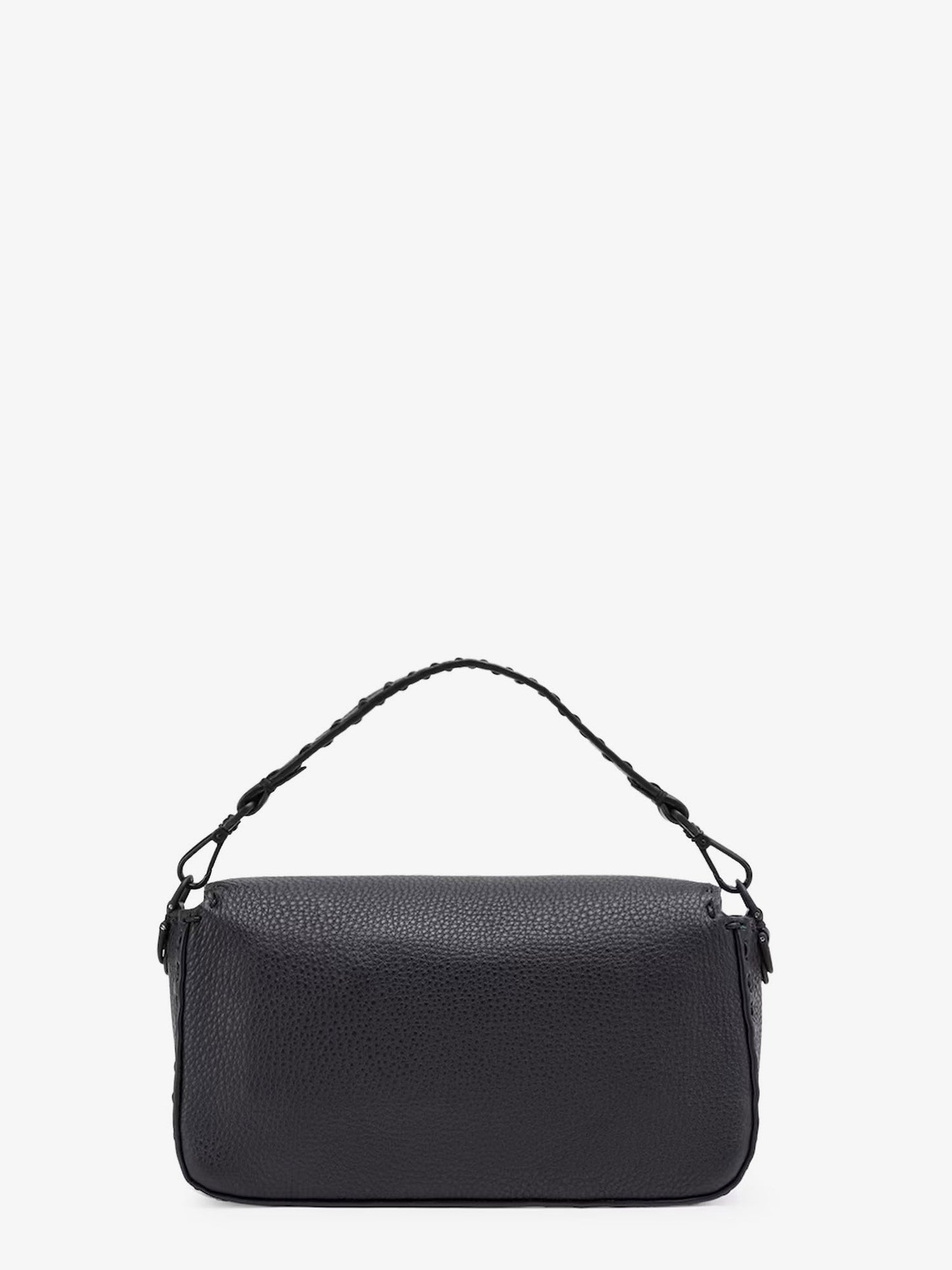Fendi Baguette Leather Shoulder Bag With Selleria Stitchings