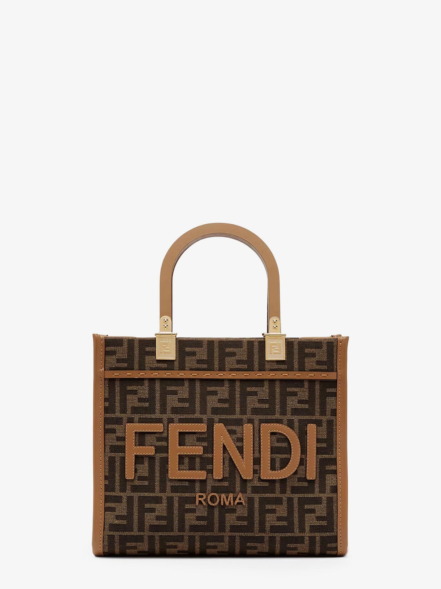 Fendi Fendi Sunshine Small Jacquard Ff Fabric Shoulder Bag