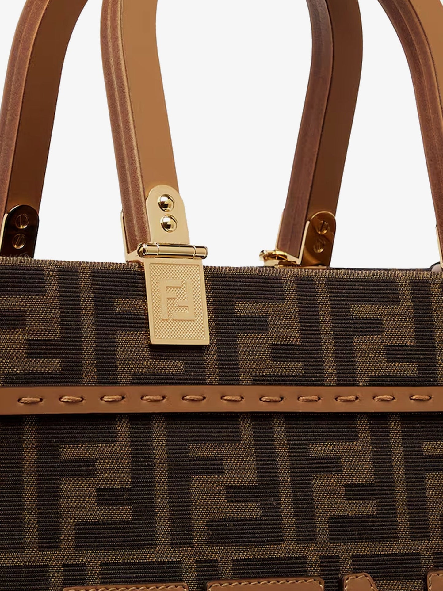 Fendi Fendi Sunshine Small Jacquard Ff Fabric Shoulder Bag