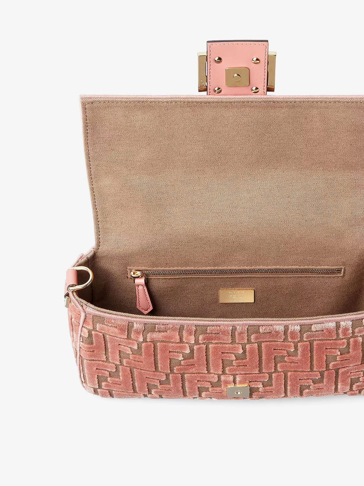 Fendi Baguette Ff Jacquard Velvet Shoulder Bag