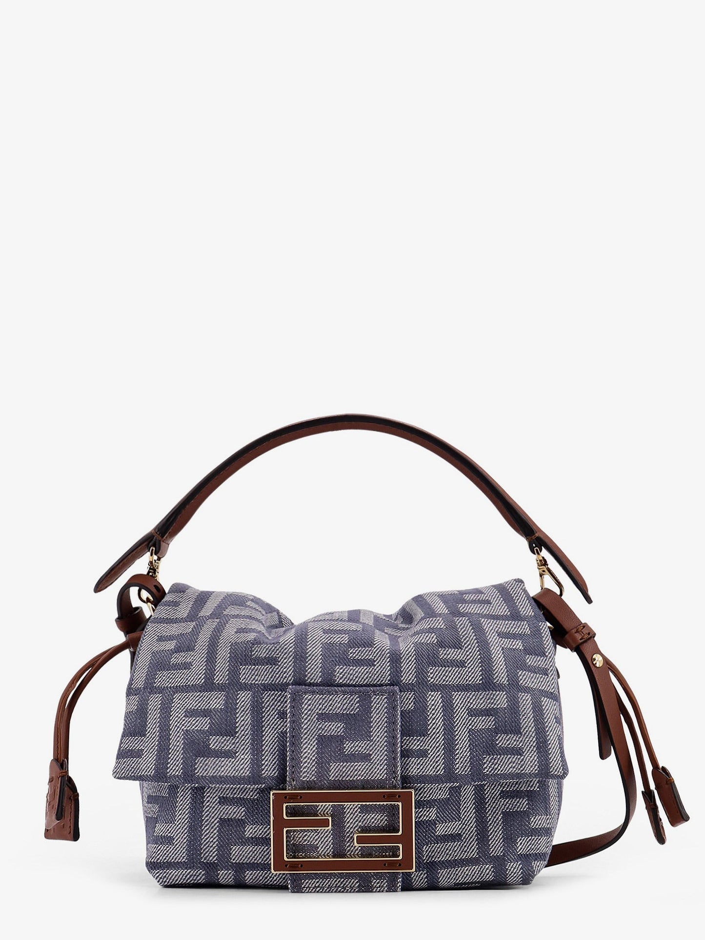 Fendi Mamma Baguette Small Leather Crossbody Bag