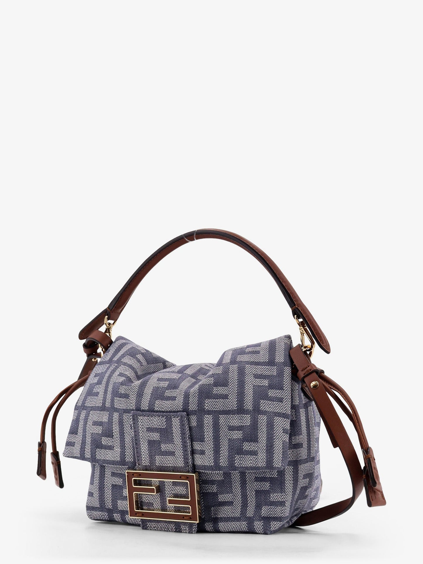 Fendi Mamma Baguette Small Leather Crossbody Bag