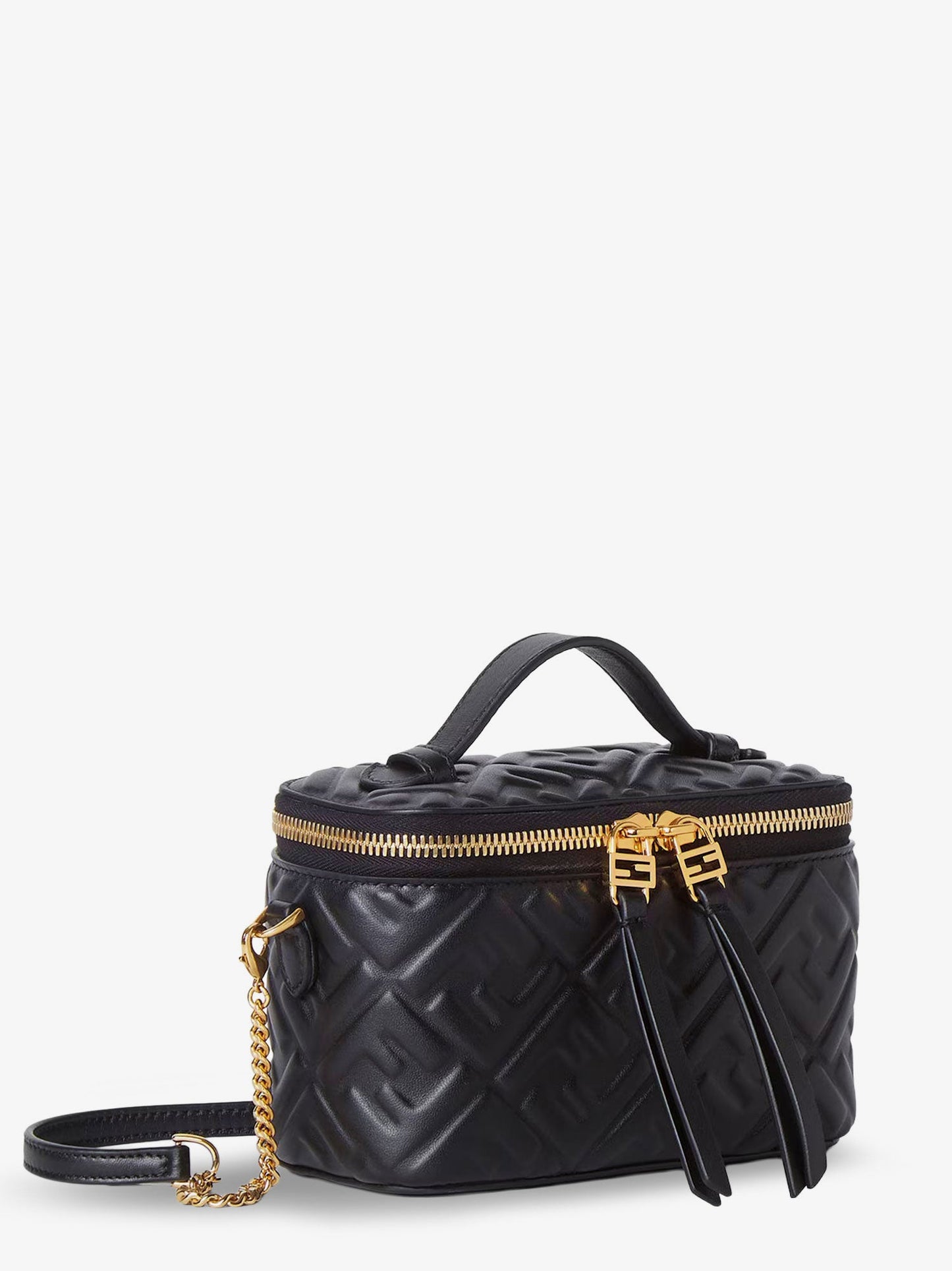 Fendi Vanity Leather Shoulder Bag With Ff Motif