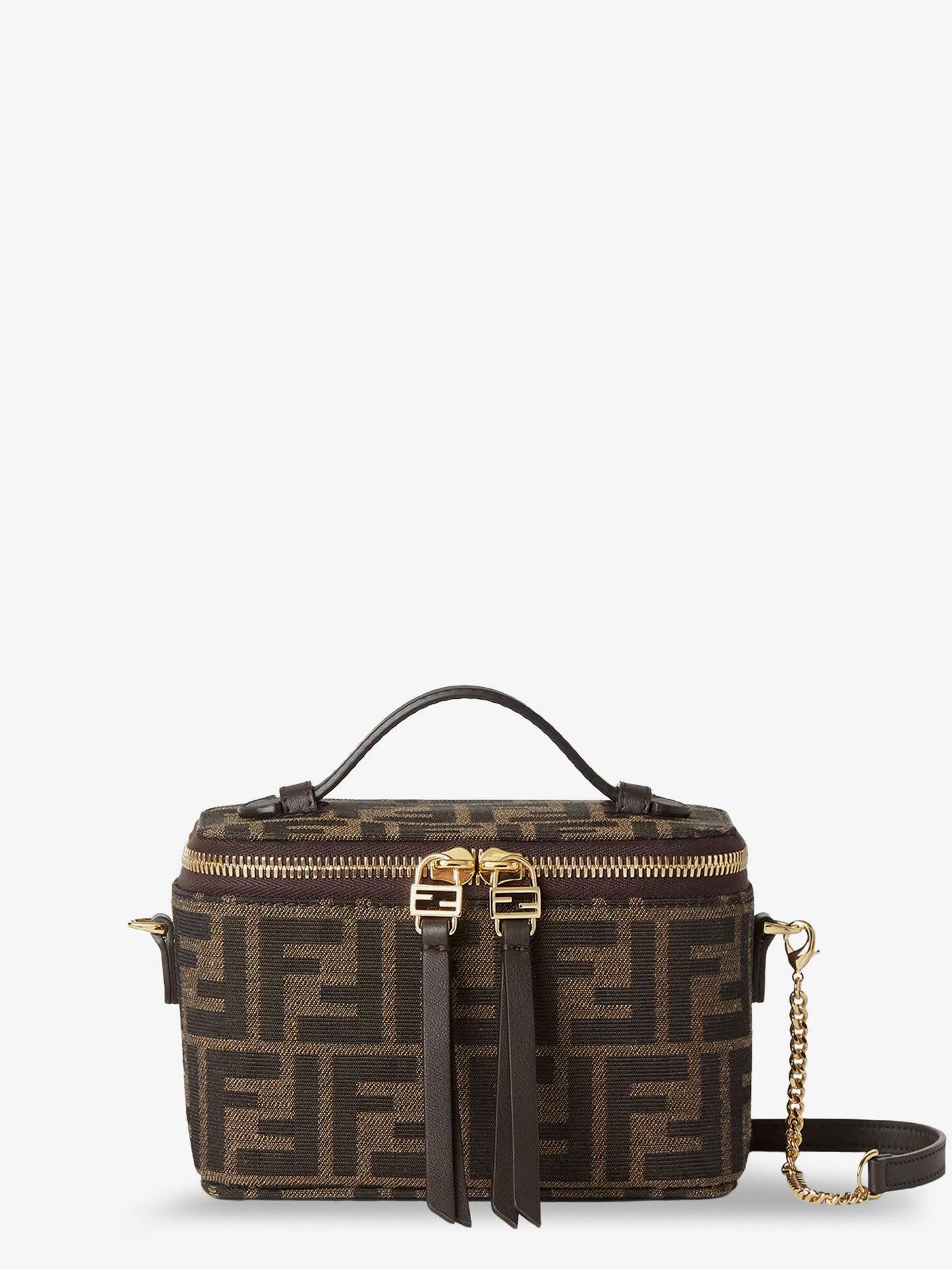 Fendi Vanity Leather Shoulder Bag With Ff Motif