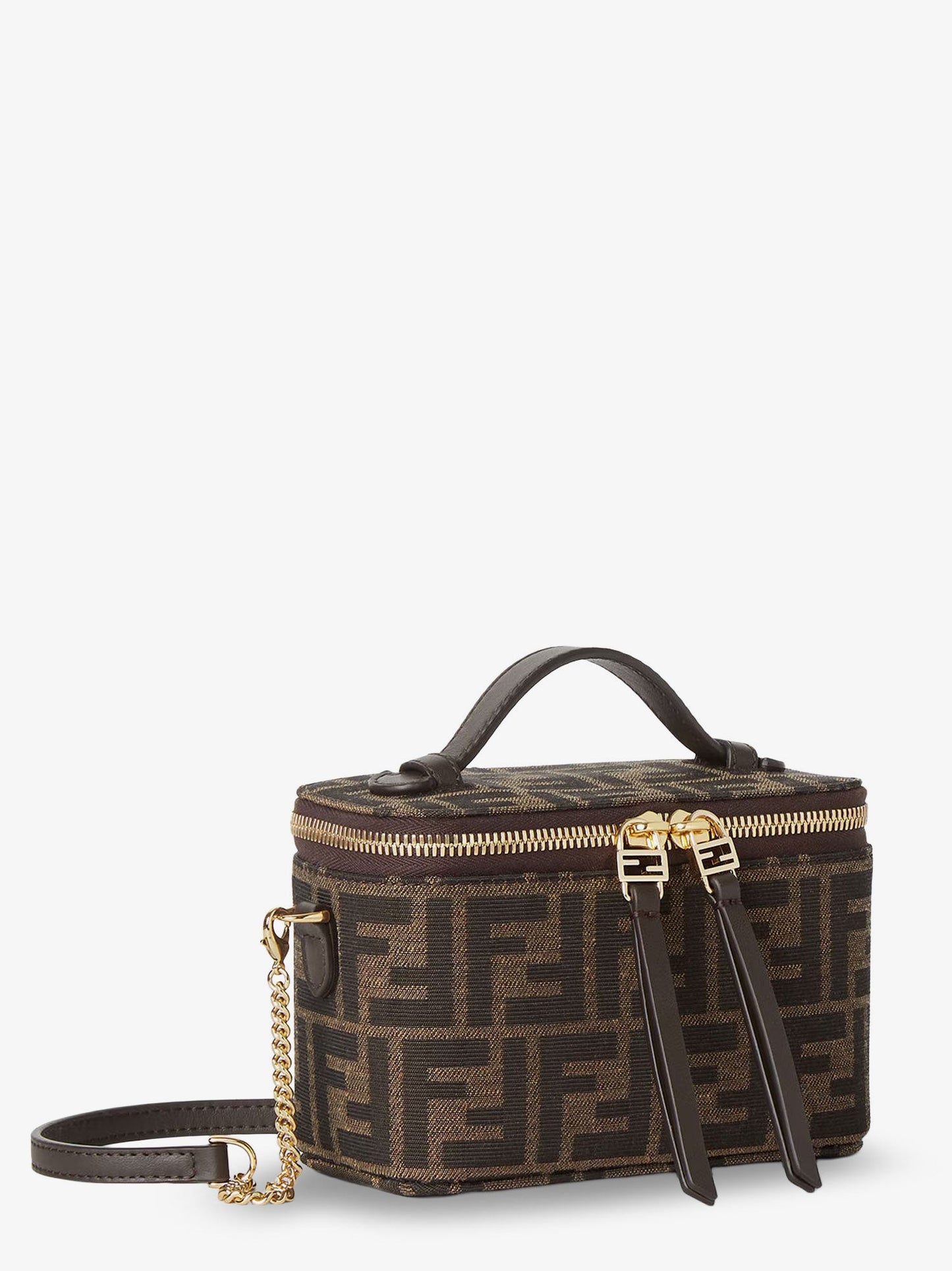 Fendi Vanity Leather Shoulder Bag With Ff Motif
