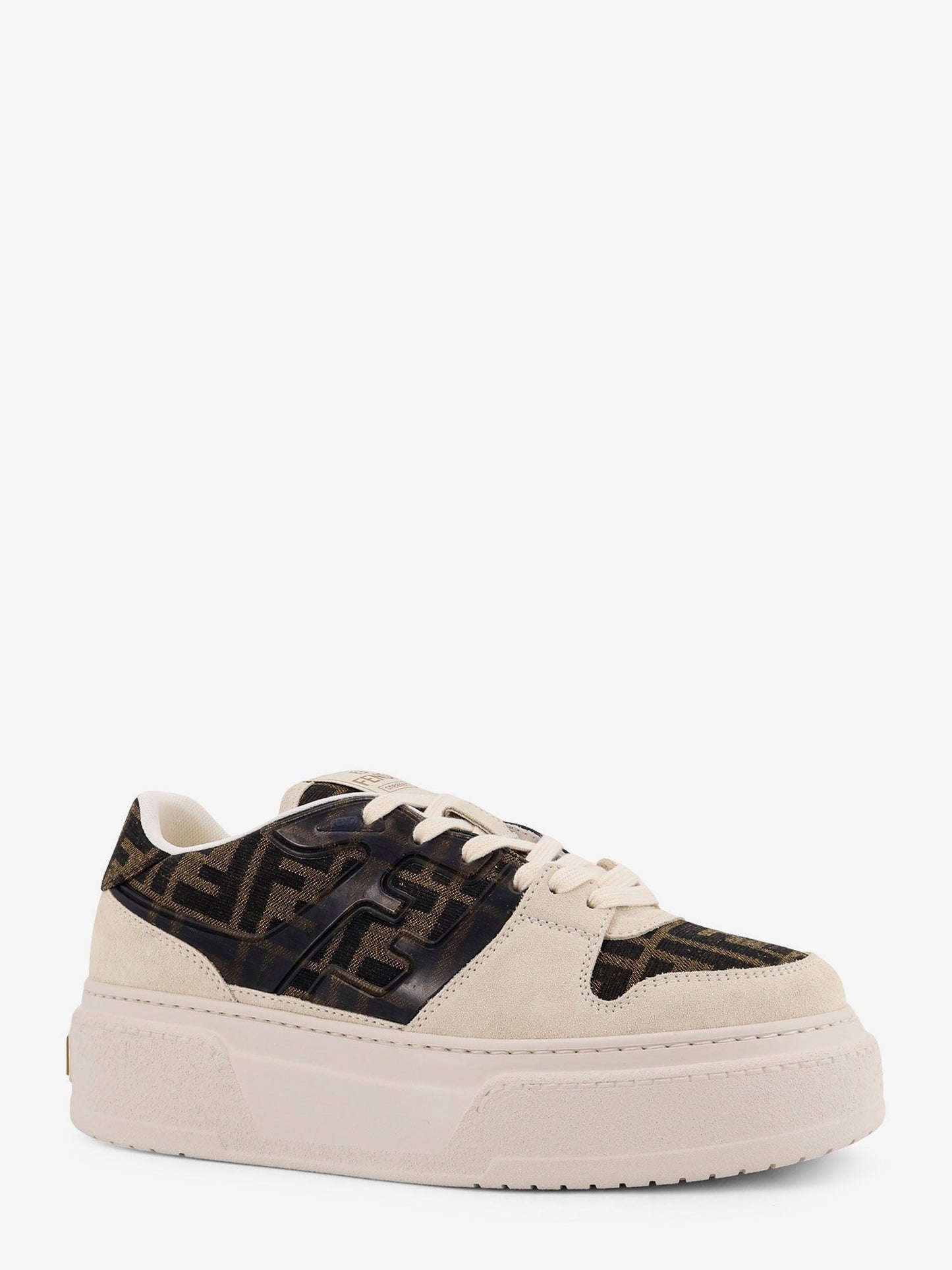 Fendi Fendi Match Canvas And Suede Platform Sneakers