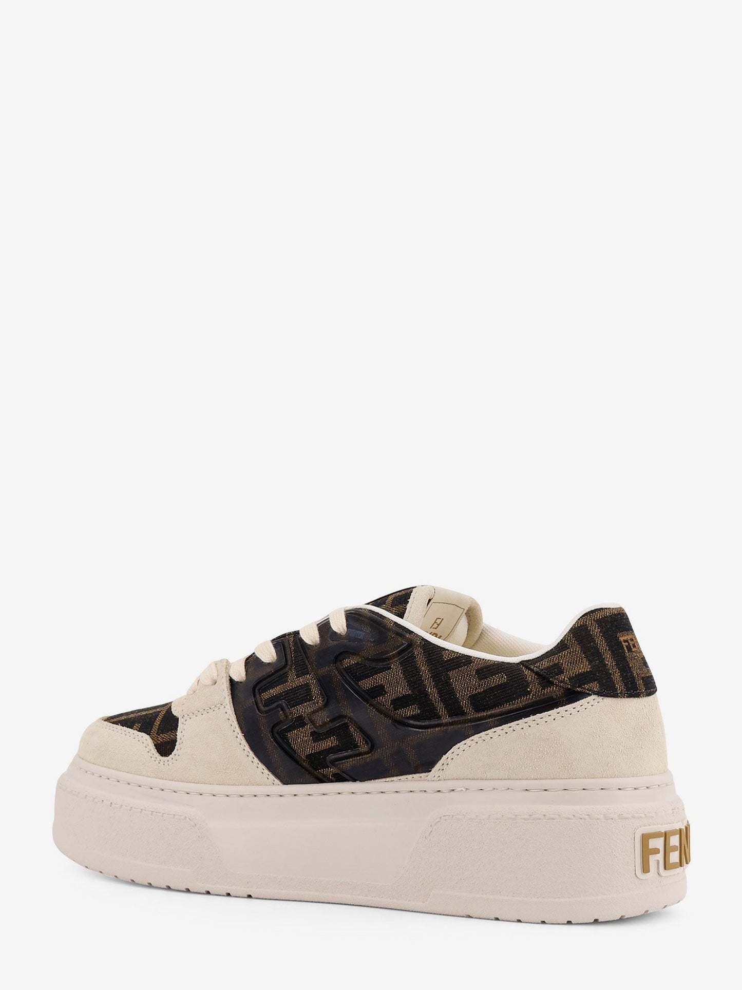 Fendi Fendi Match Canvas And Suede Platform Sneakers