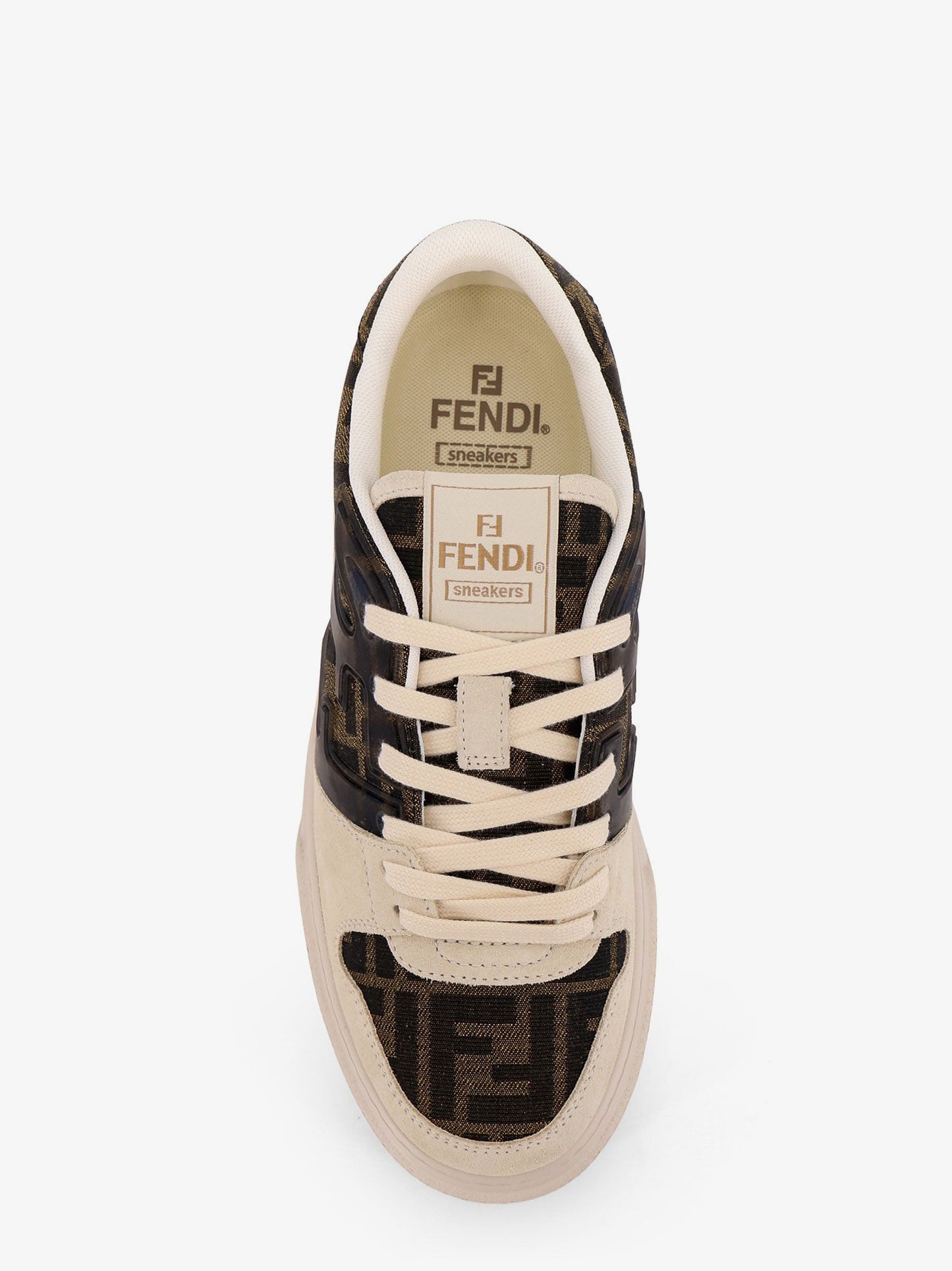 Fendi Fendi Match Canvas And Suede Platform Sneakers