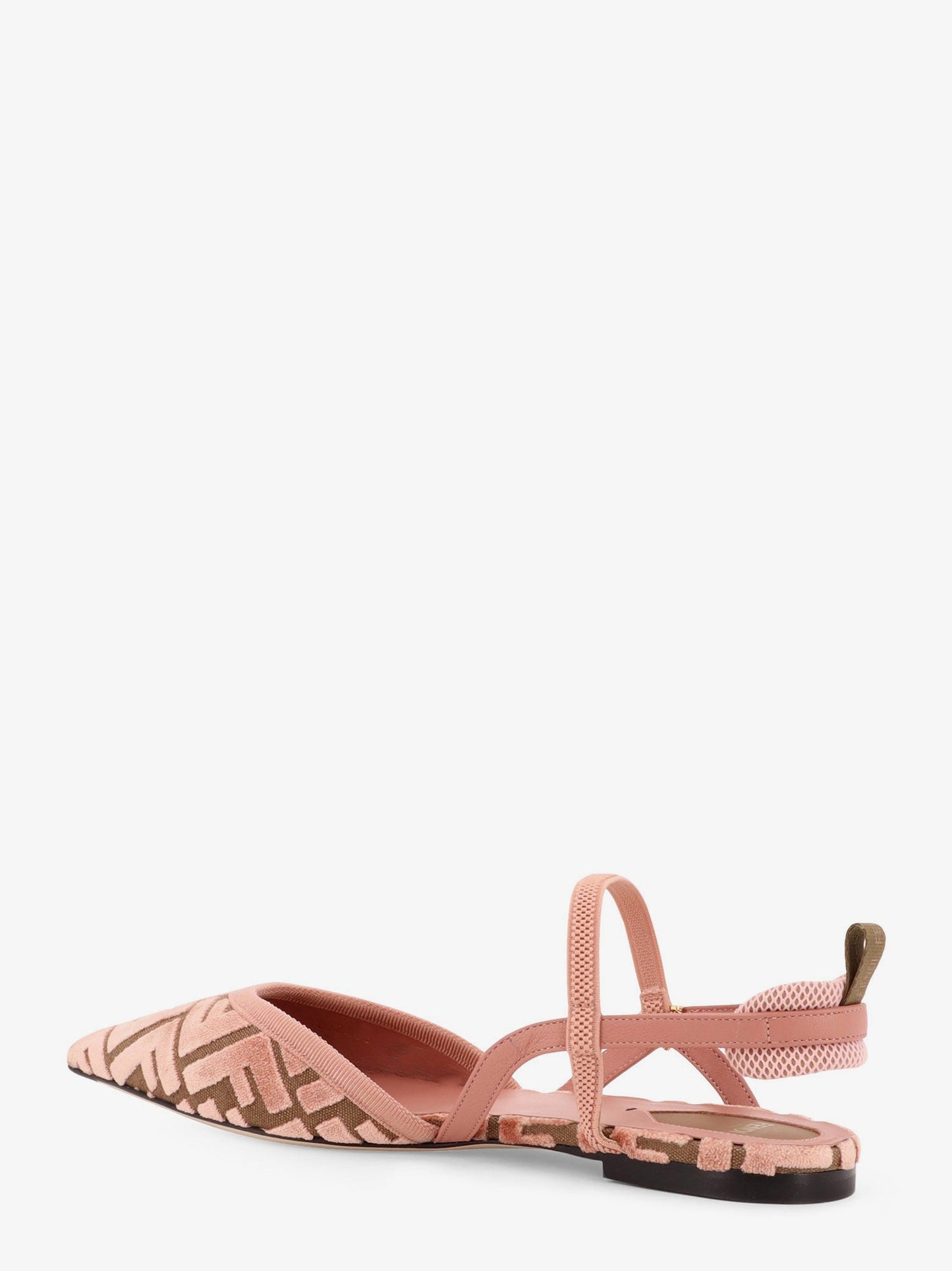 Fendi Ff Jacquard Velvet Slingback Ballerinas