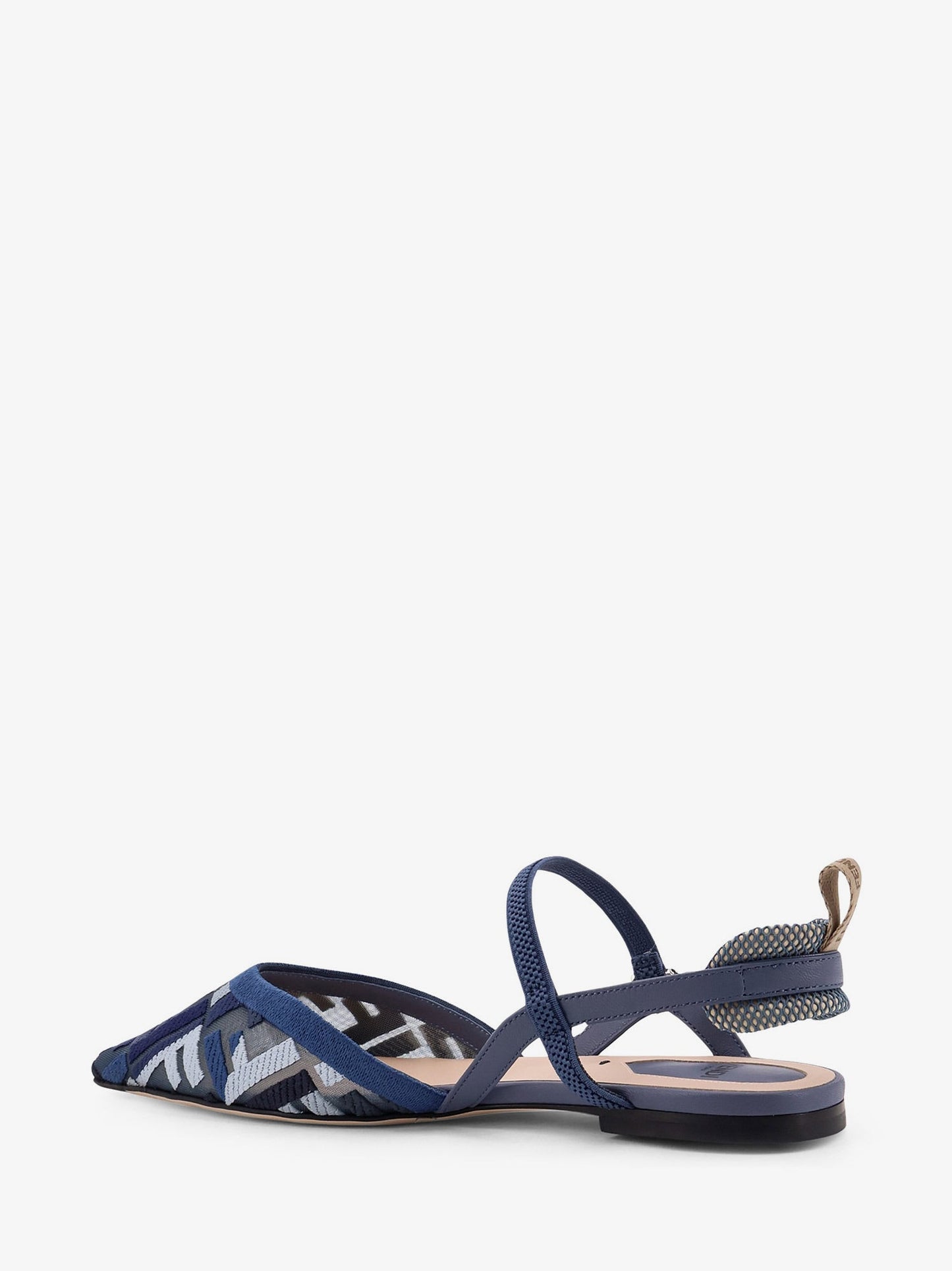 Fendi Colibrì Lite Flat Mesh Slingback With Ff Embroidery