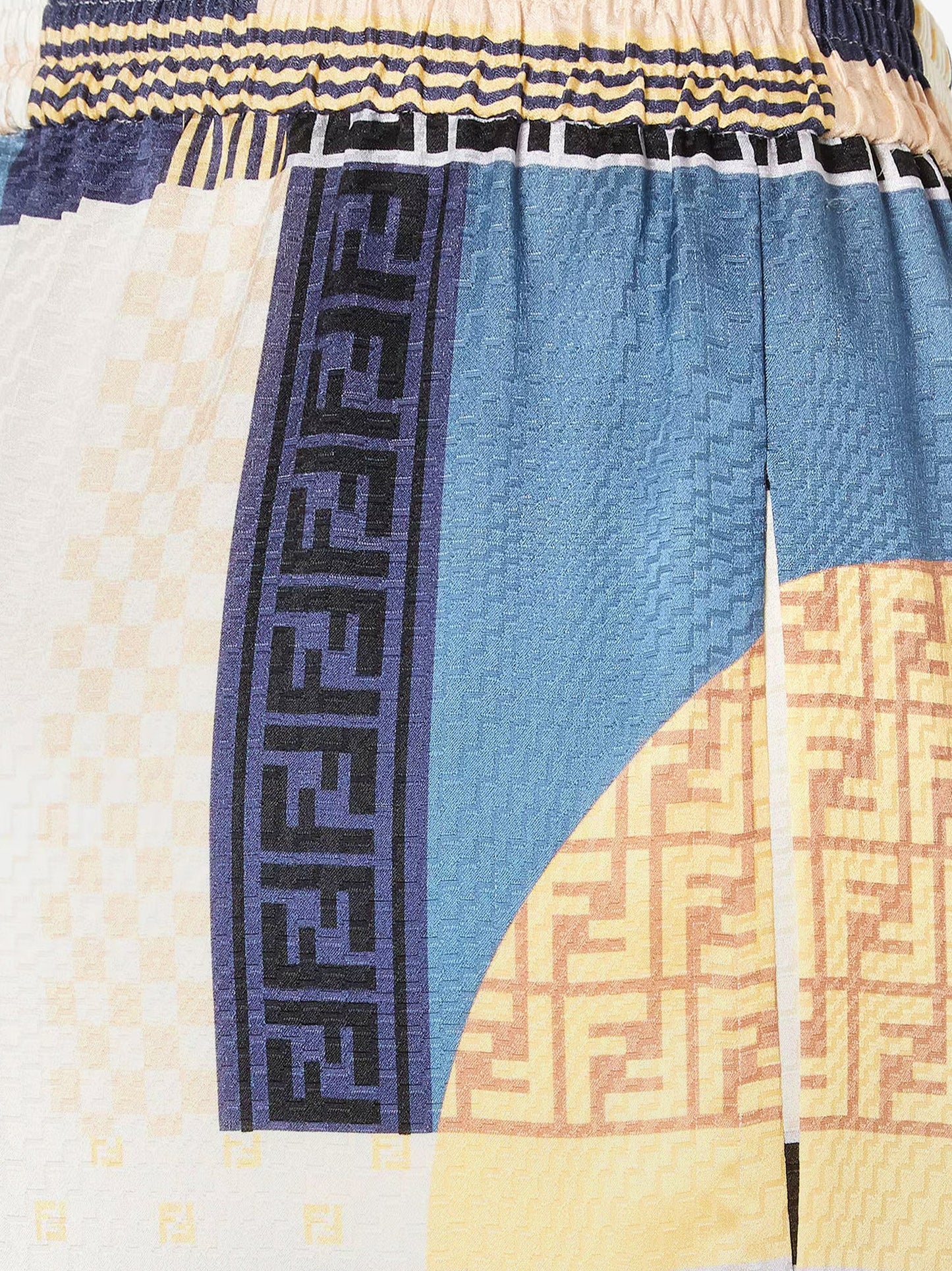 Fendi Patchwork Silk Trousers