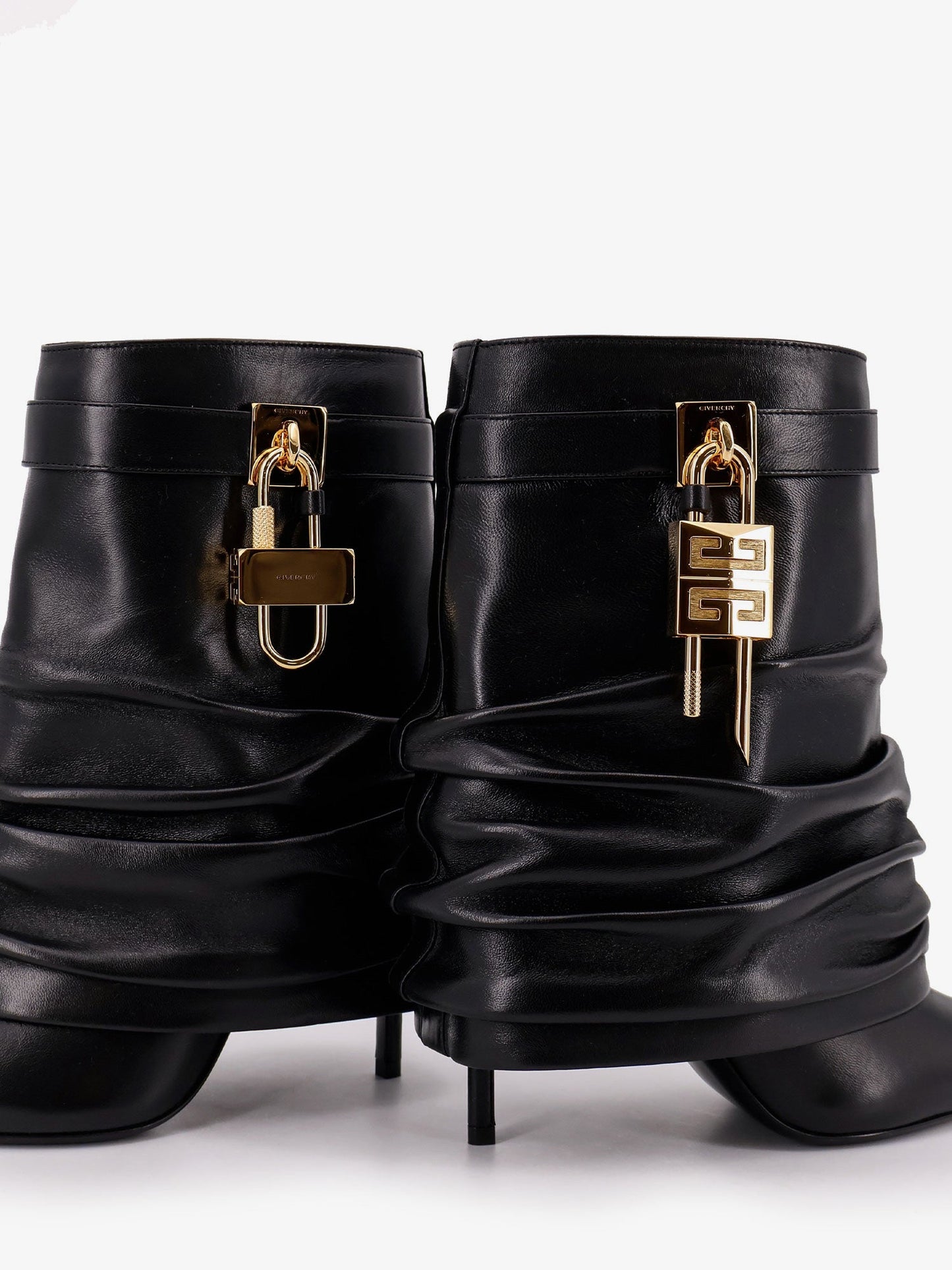 Givenchy Shark Lock Stiletto Leather Ankle Boots