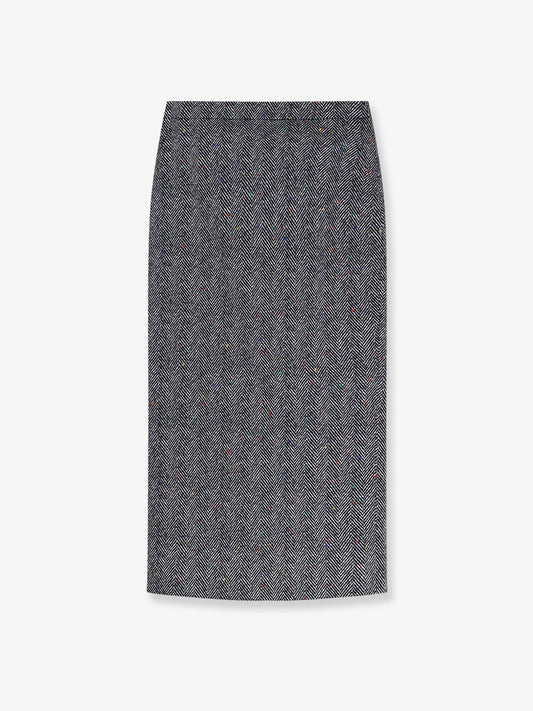 Givenchy Herringbone Motif Cotton Skirt