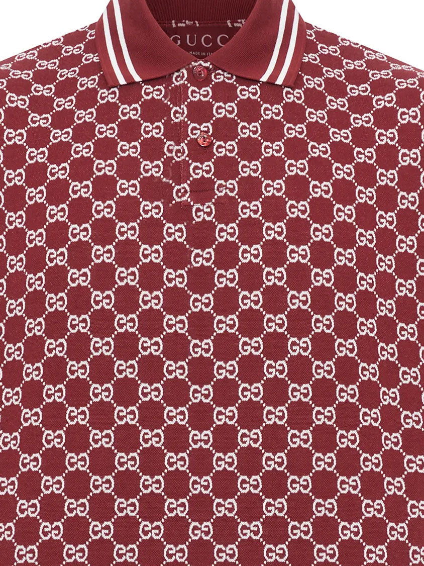 Gucci Gg Jacquard Cotton Piquet Polo Shirt
