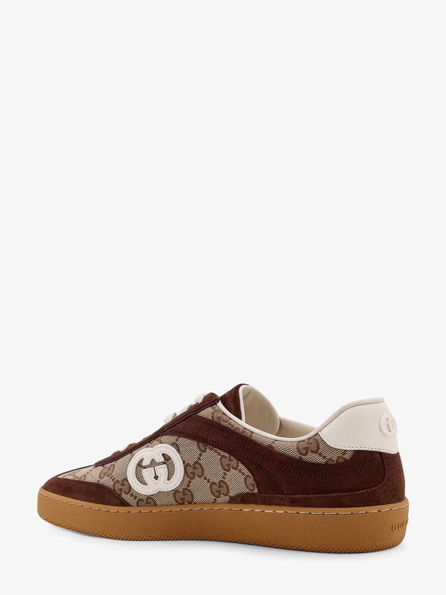 Gucci G75 Low Top Supreme Gg Fabric And Suede Sneakers