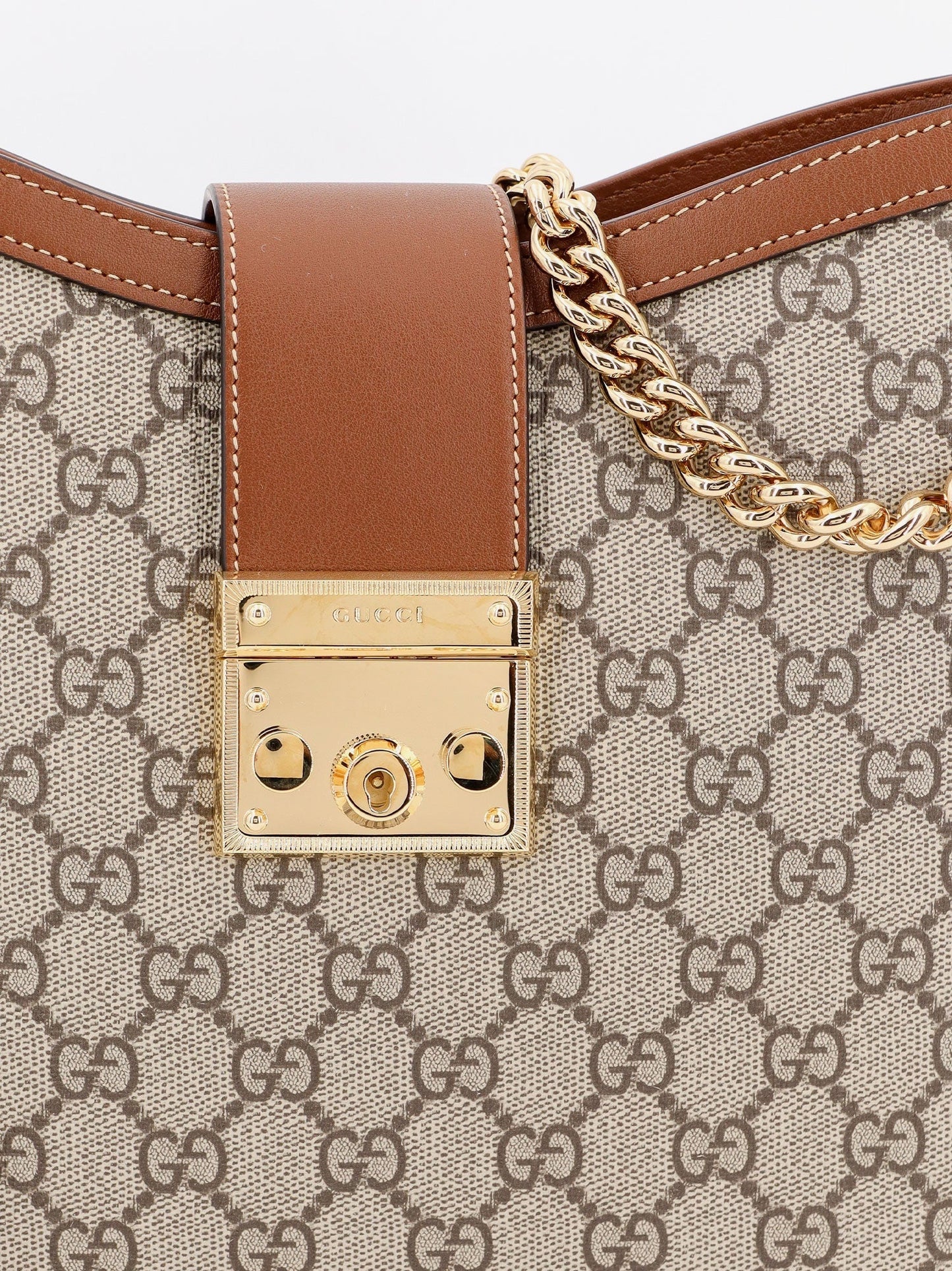 Gucci Padlock Supreme Gg Fabric And Leather Shoulder Bag