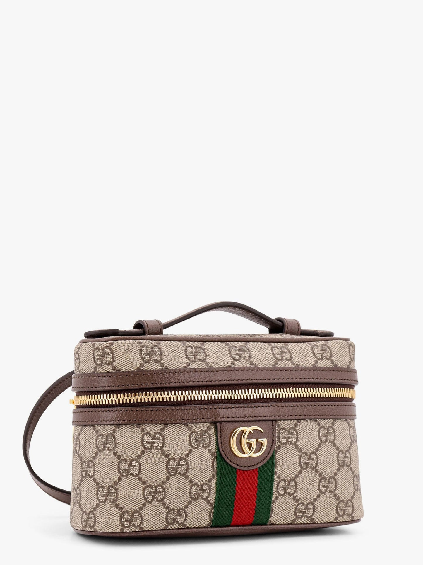 Gucci Gg Supreme Fabric Shoulder Bag With Leather Inserts