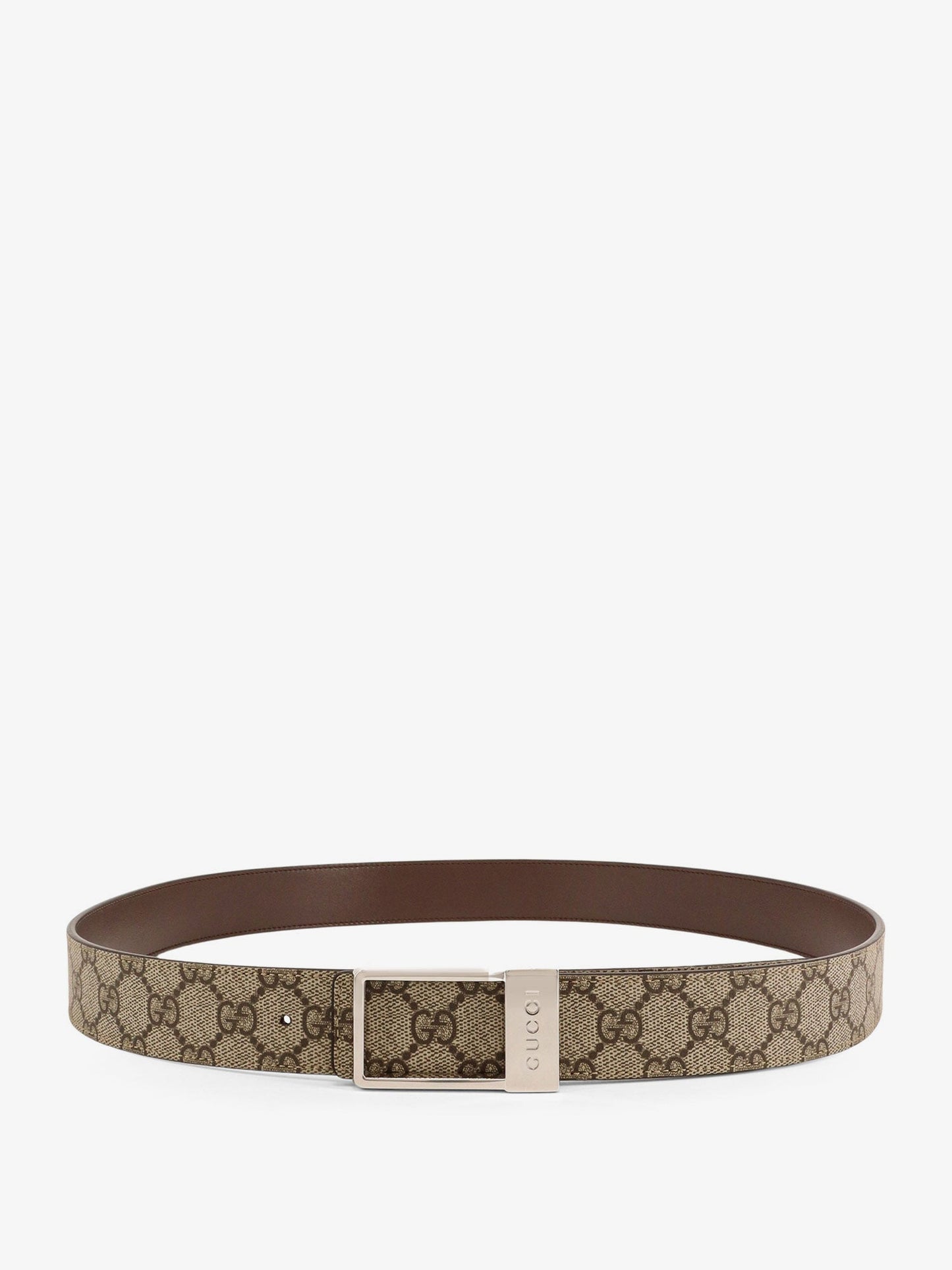 Gucci Gg Supreme Fabric And Leather Belt
