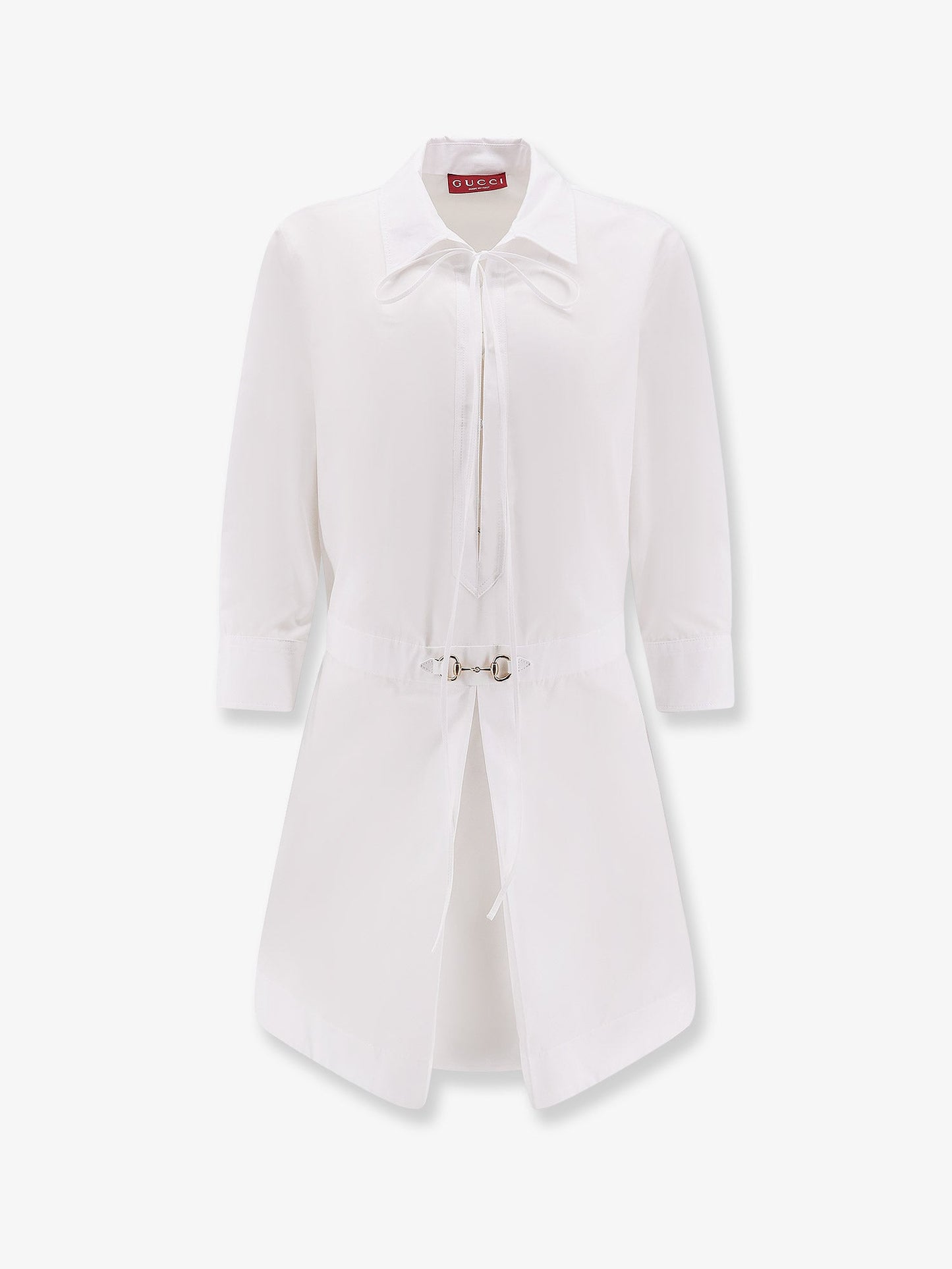Gucci Cotton Short Dress With Horsebit Detail