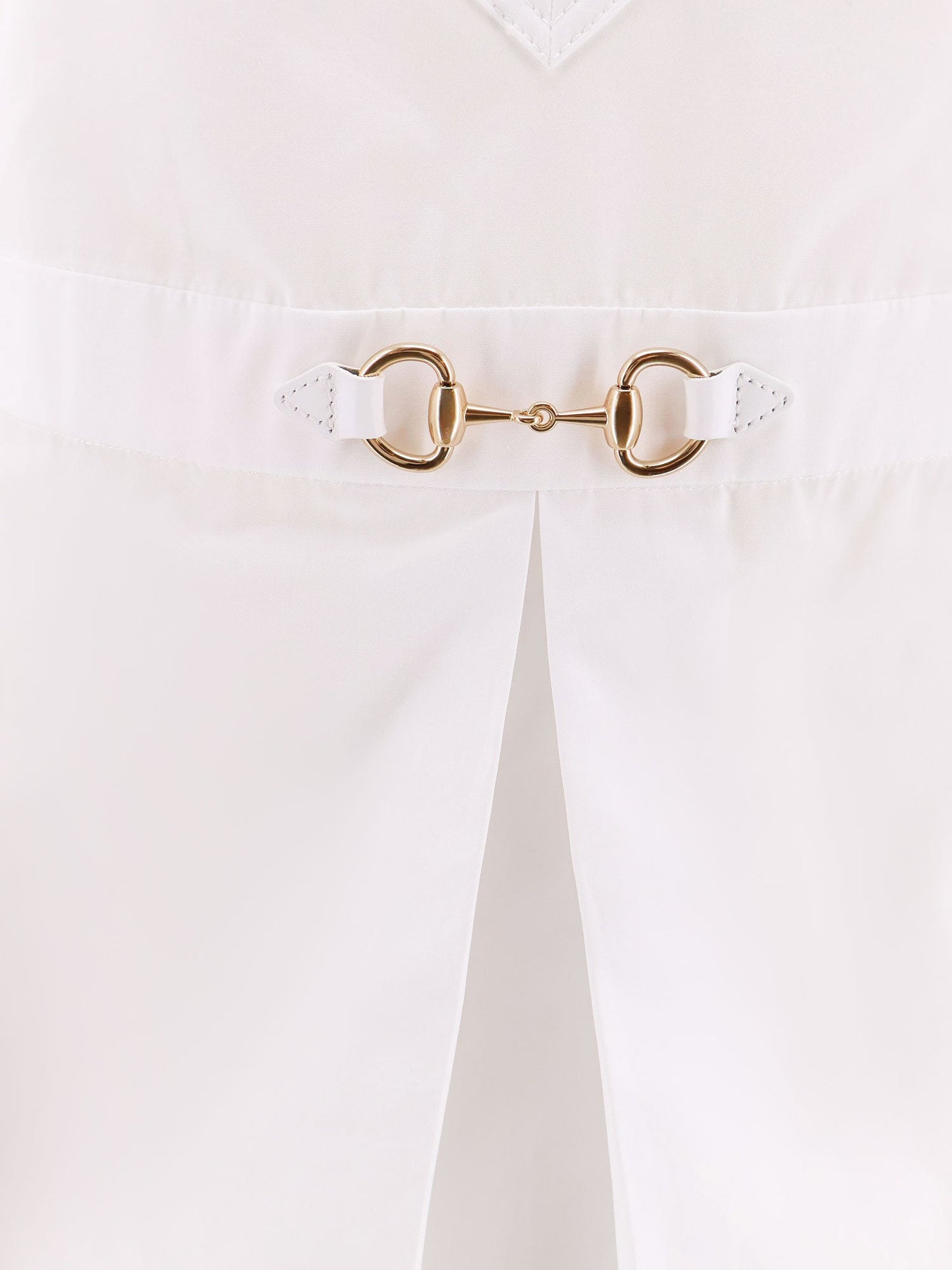 Gucci Cotton Short Dress With Horsebit Detail